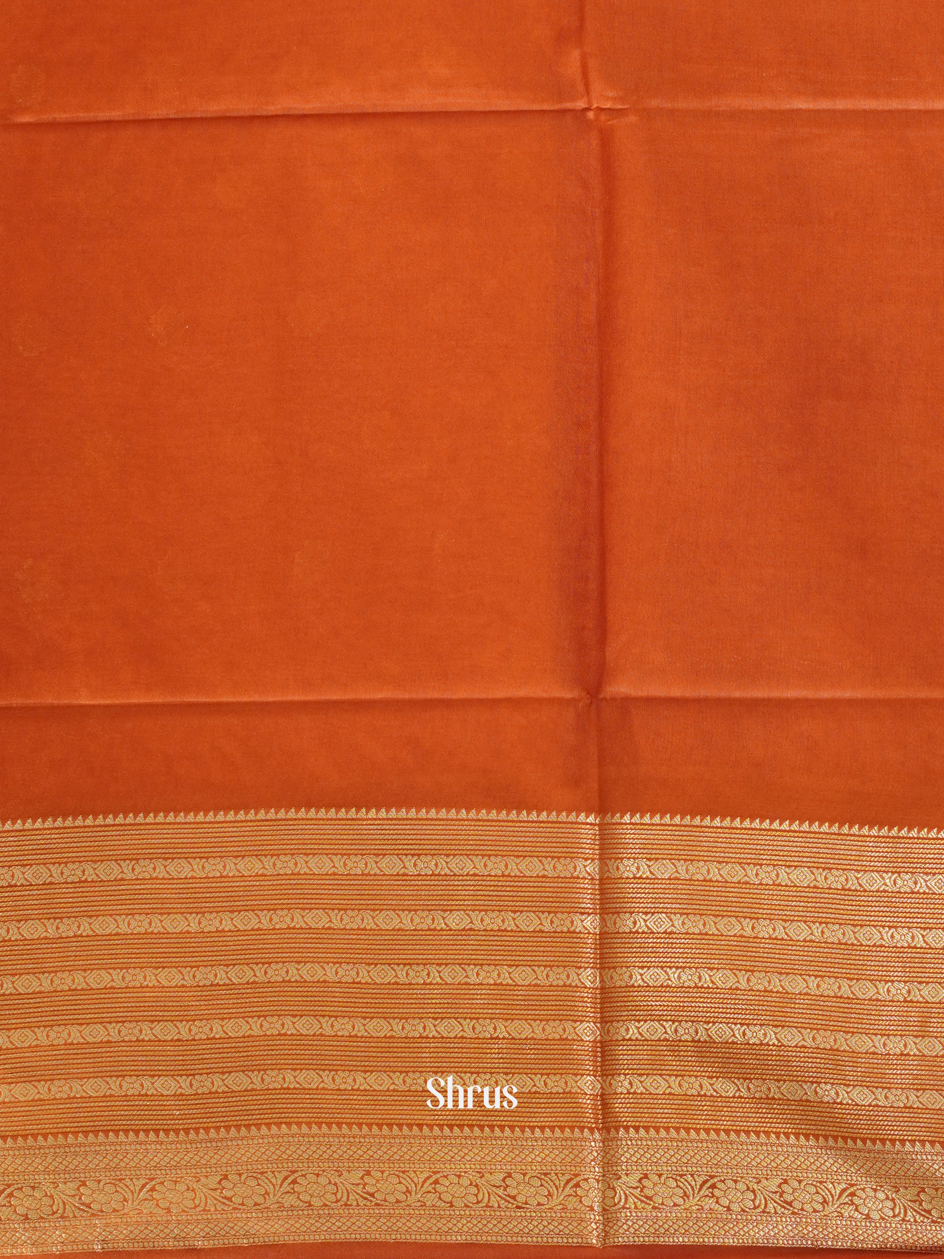 Orange & Red - North silkcotton Saree - Shop on ShrusEternity.com