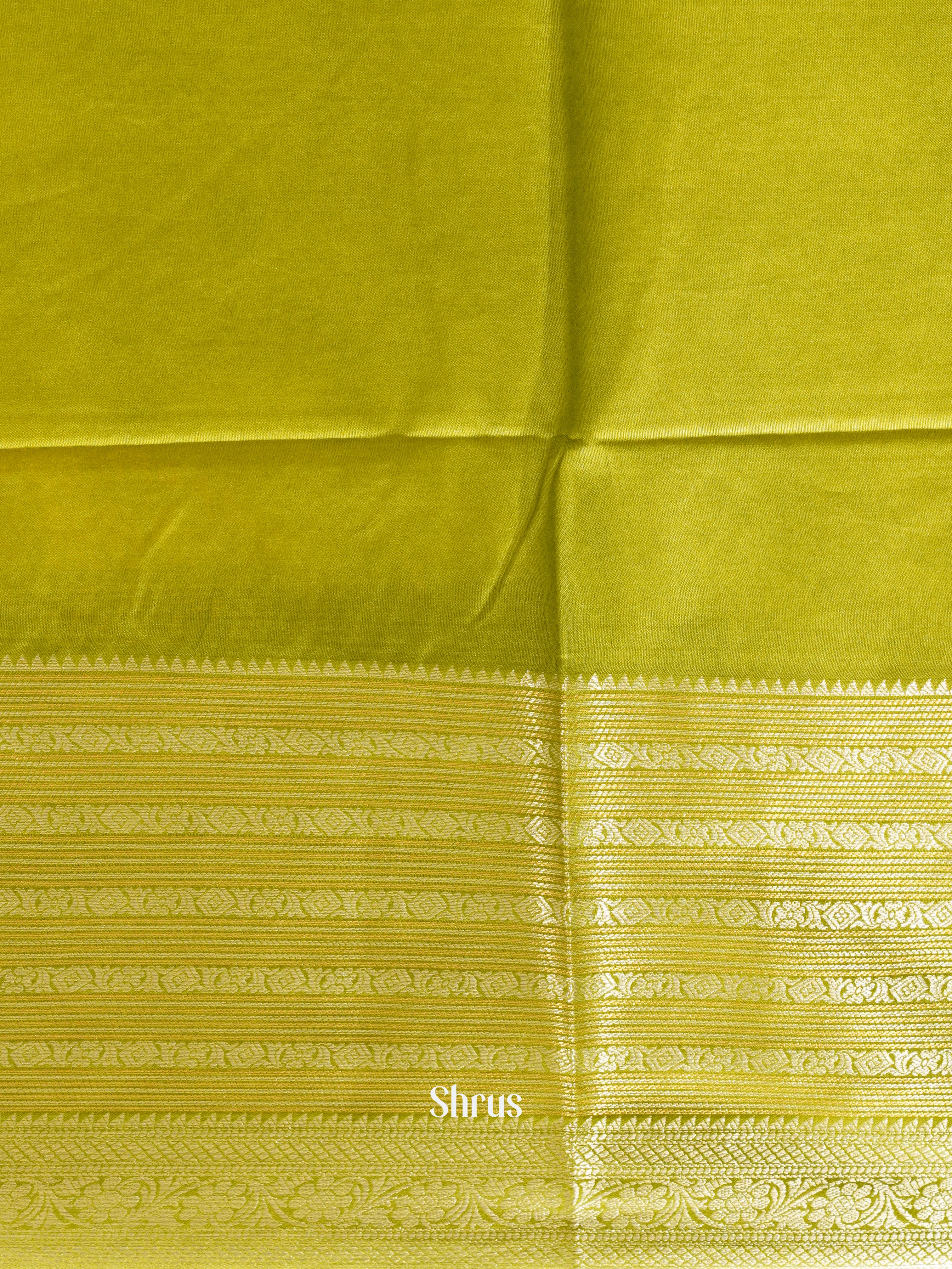 Lime Green & Green - North silkcotton Saree - Shop on ShrusEternity.com