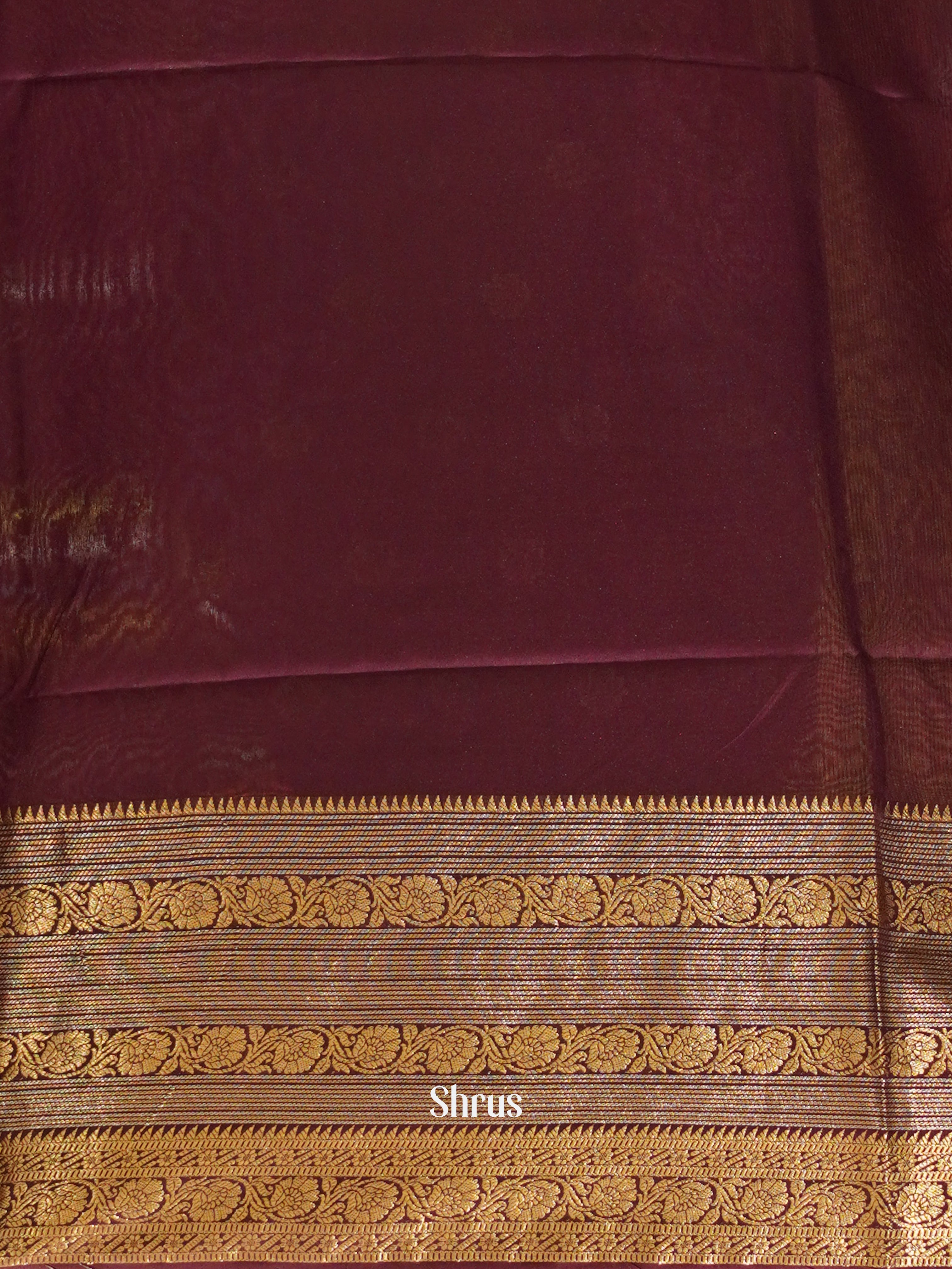 Onion Peel & Maroon - Semi Silk Cotton Saree - Shop on ShrusEternity.com