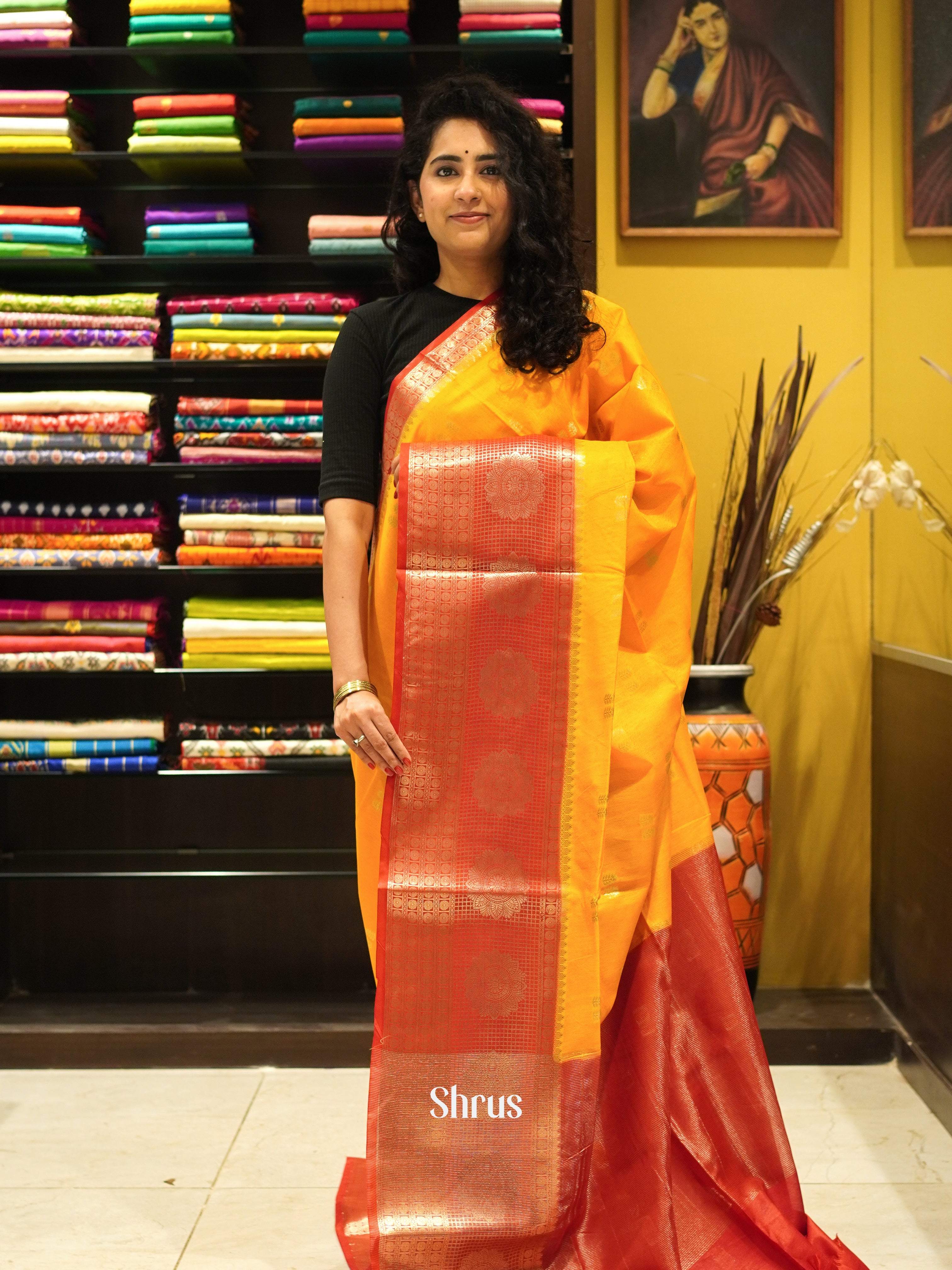 CDS27167 - Semi Silkcotton Saree - Shop on ShrusEternity.com