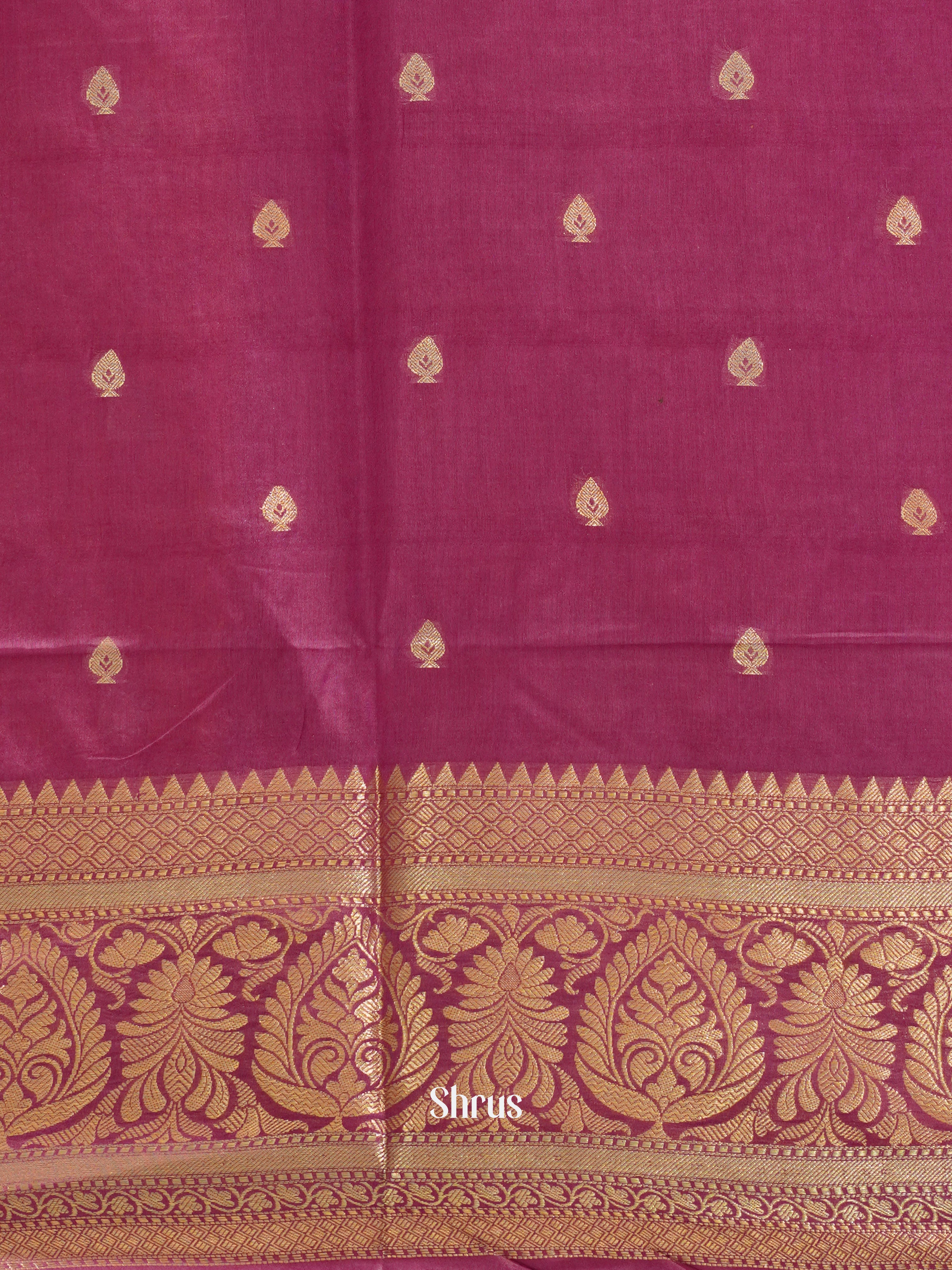 Orange & Purple - North silkcotton Saree - Shop on ShrusEternity.com