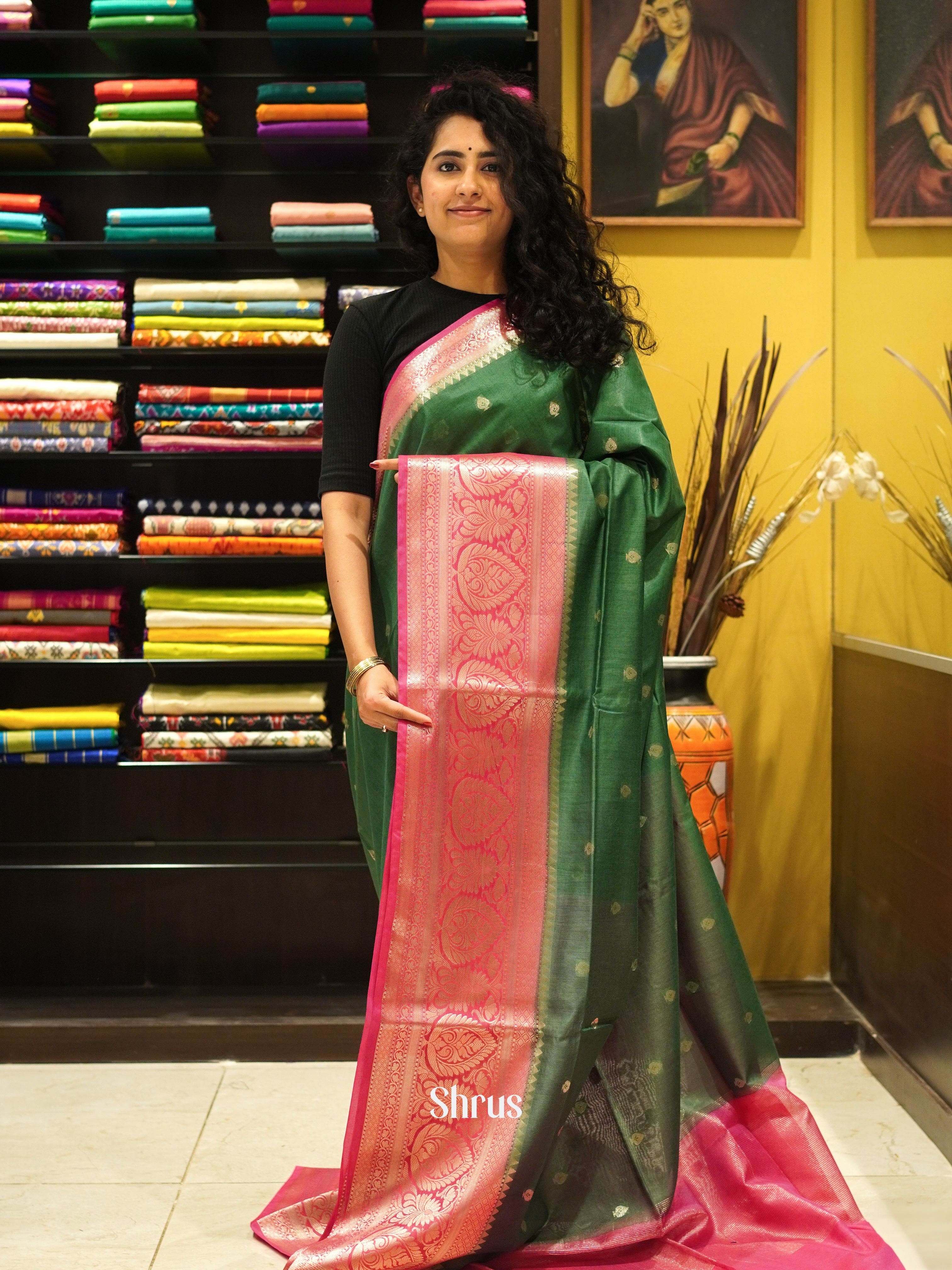 CDS27173 - Semi Silkcotton Saree - Shop on ShrusEternity.com