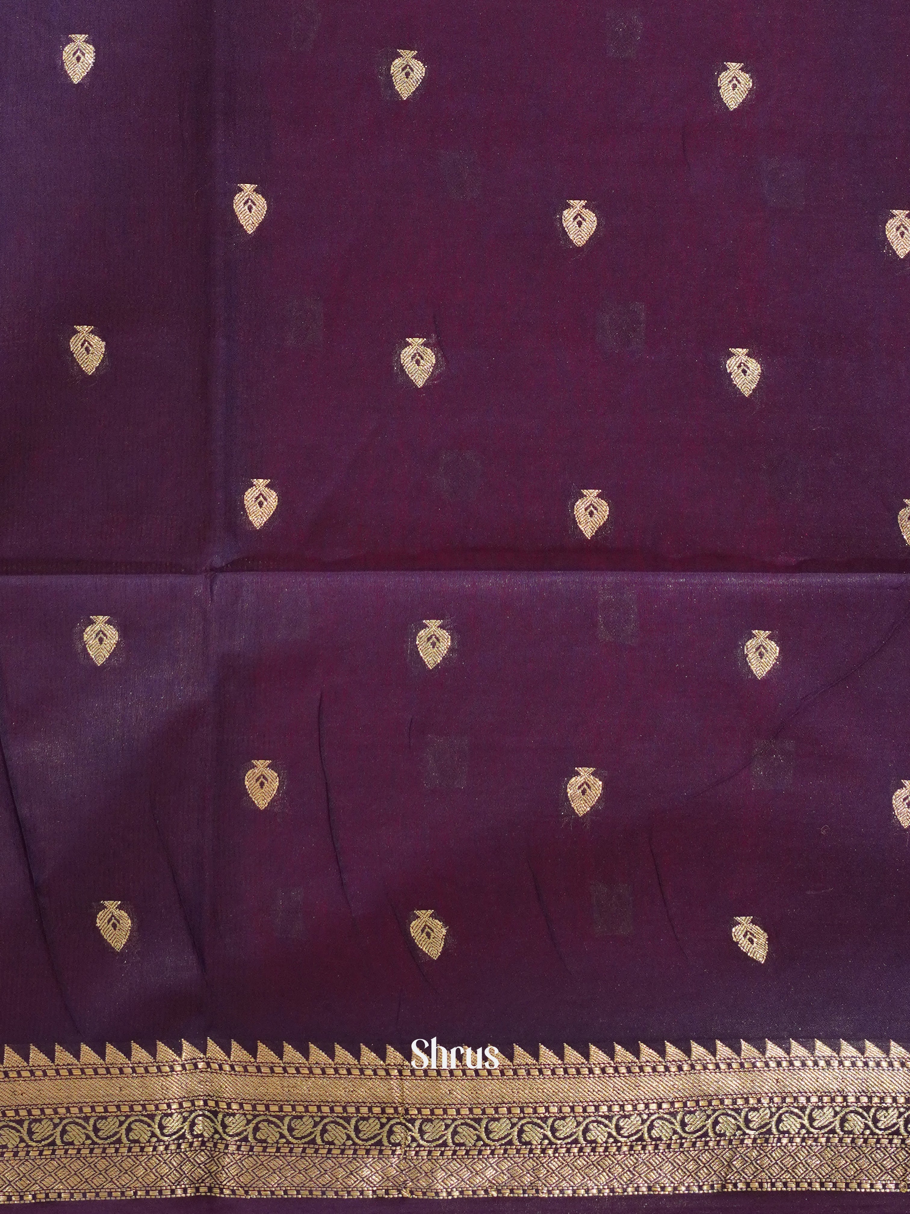 Pink & Violet - North silkcotton Saree - Shop on ShrusEternity.com