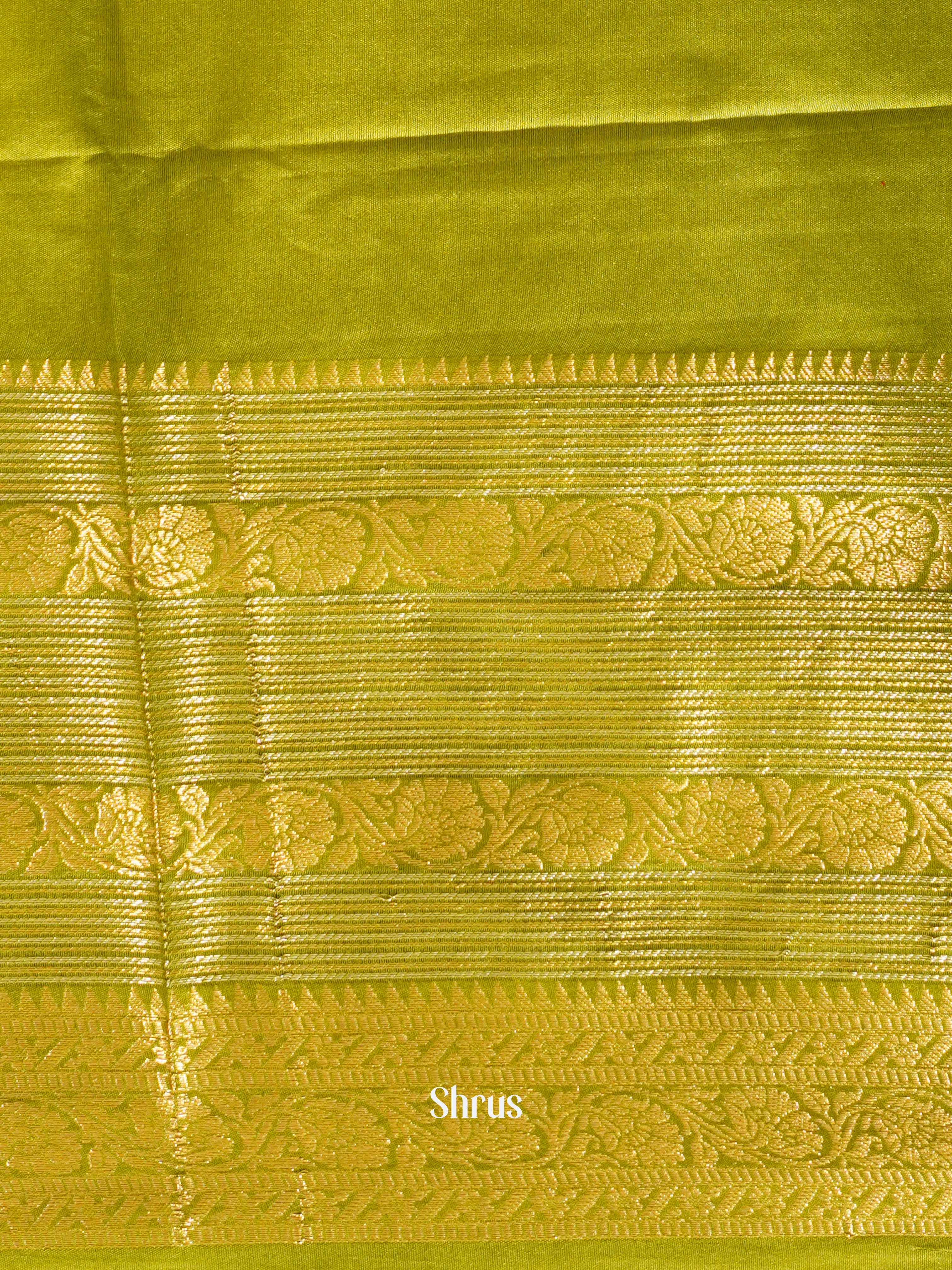 Lime Green & Green - North silkcotton Saree - Shop on ShrusEternity.com