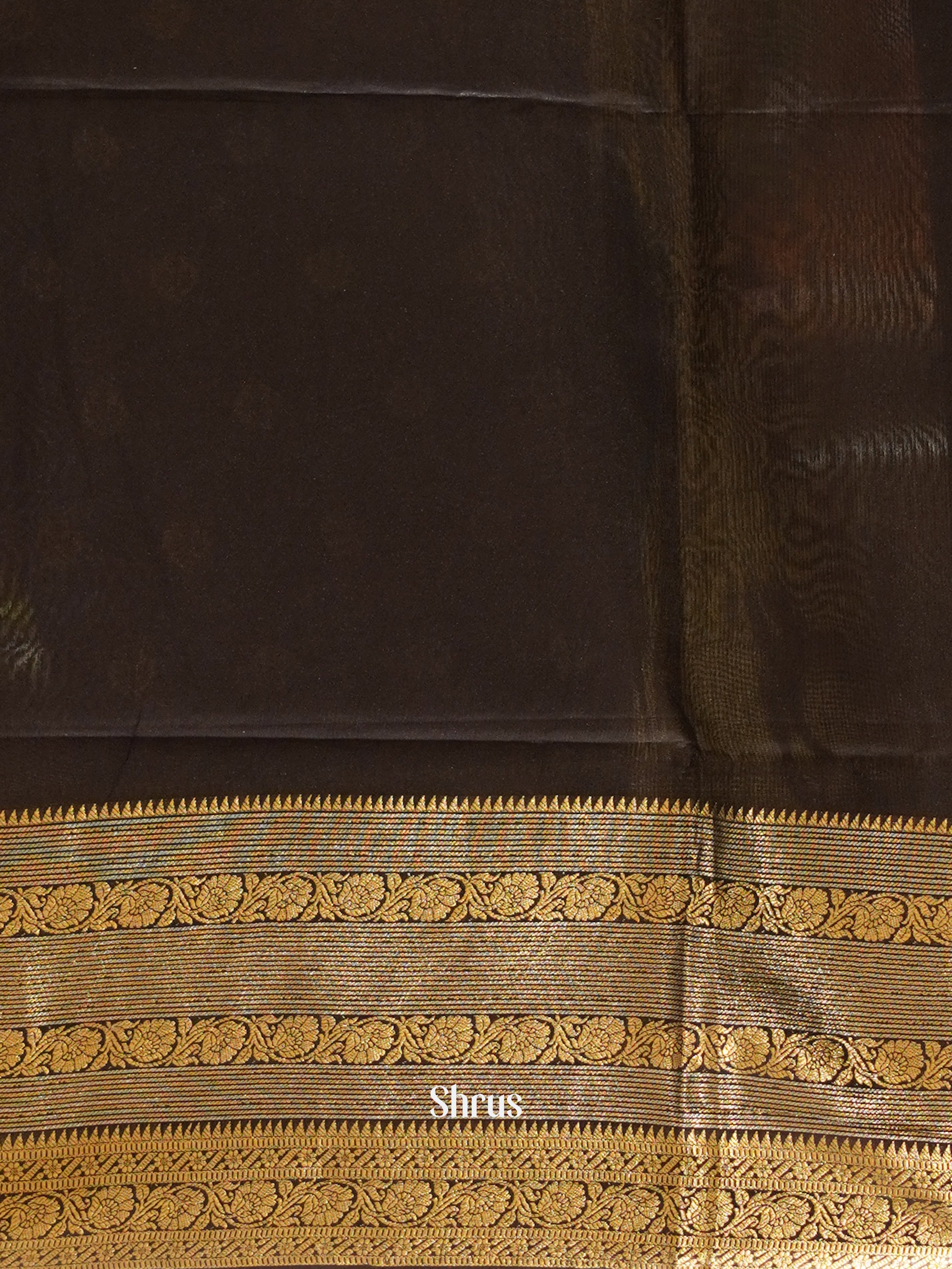 Purple & Brown - Semi Silk Cotton Saree - Shop on ShrusEternity.com