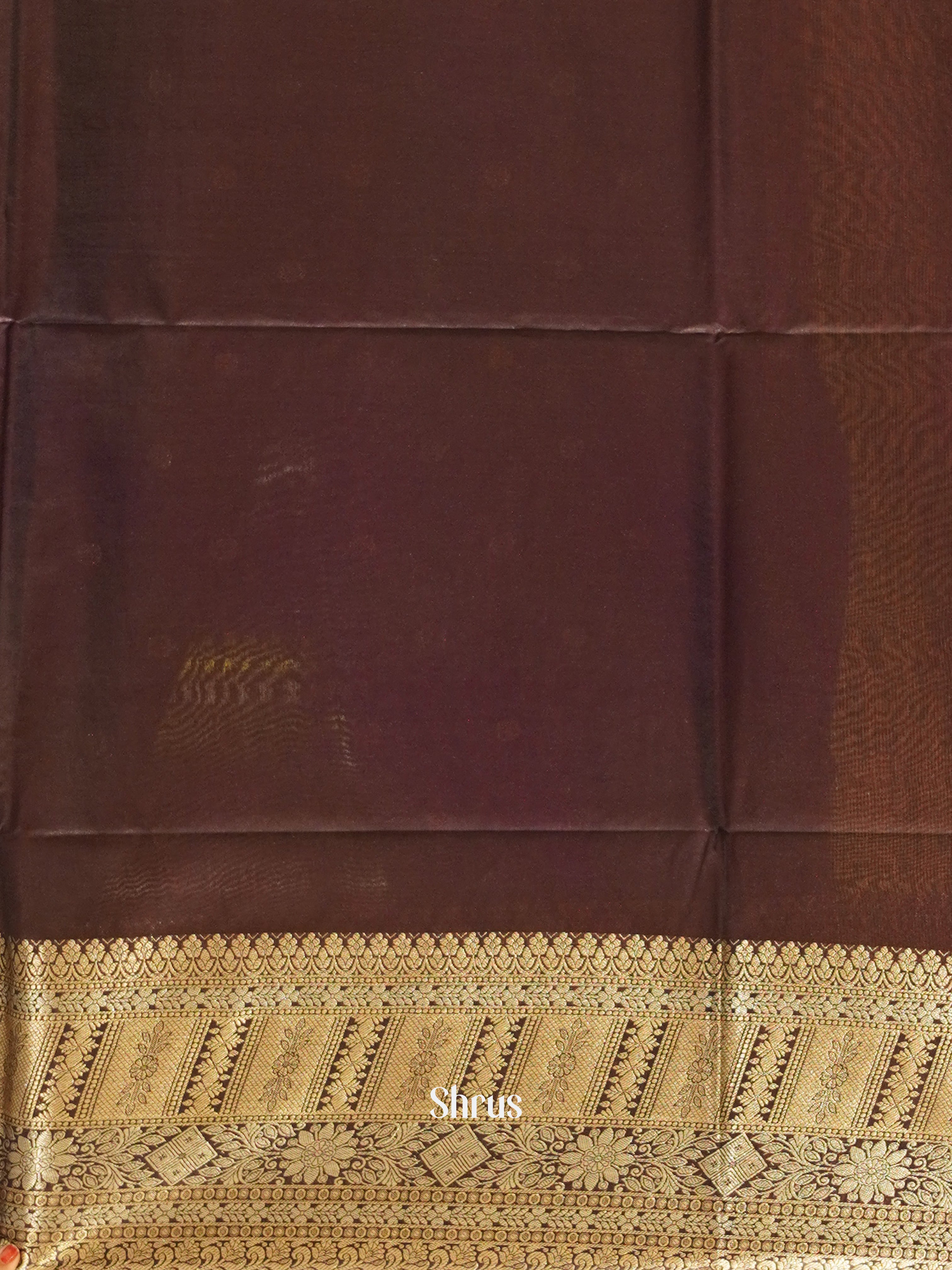 Purple & Brown - Semi Silk Cotton Saree - Shop on ShrusEternity.com