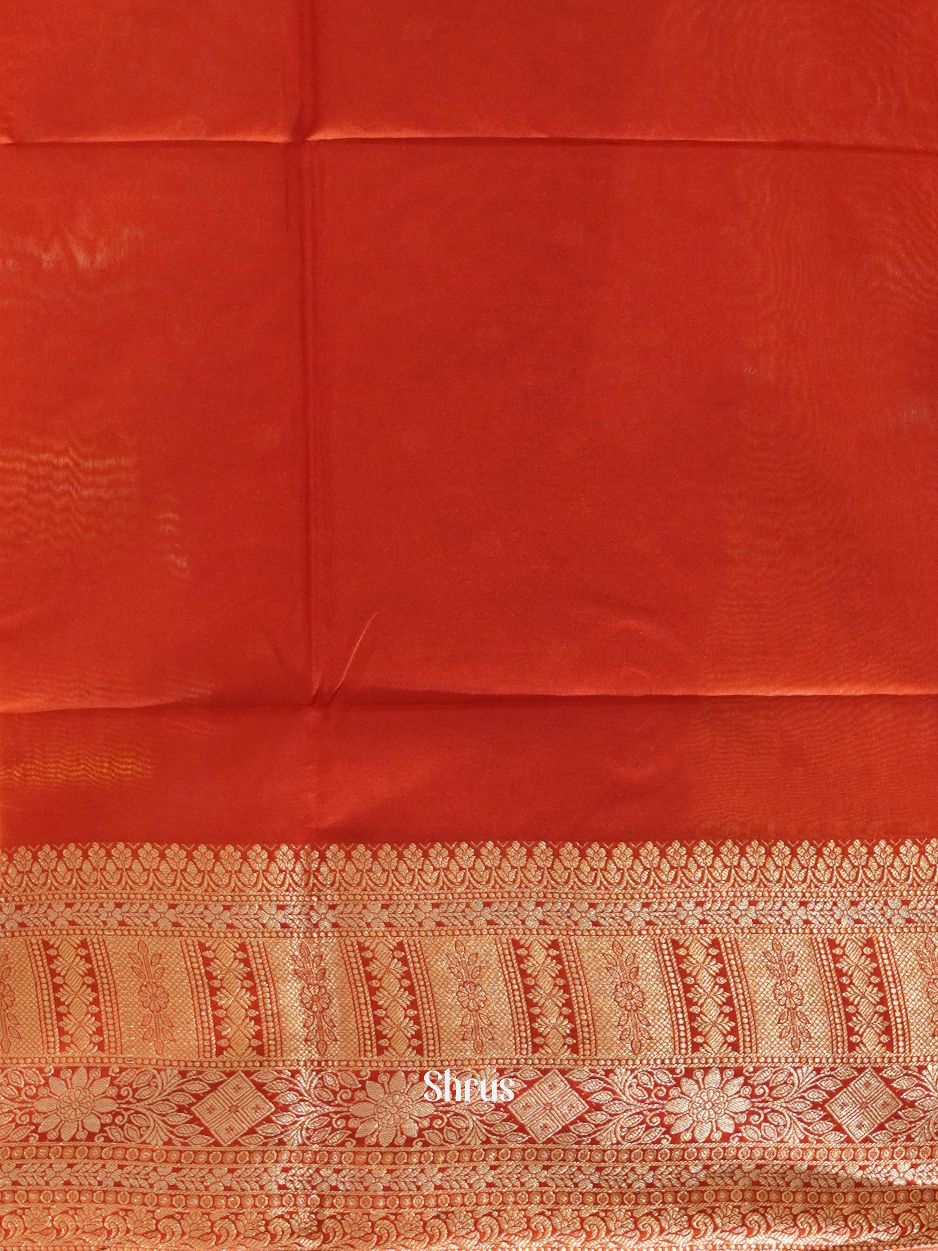 Brick & Red - Semi Silk Cotton Saree - Shop on ShrusEternity.com