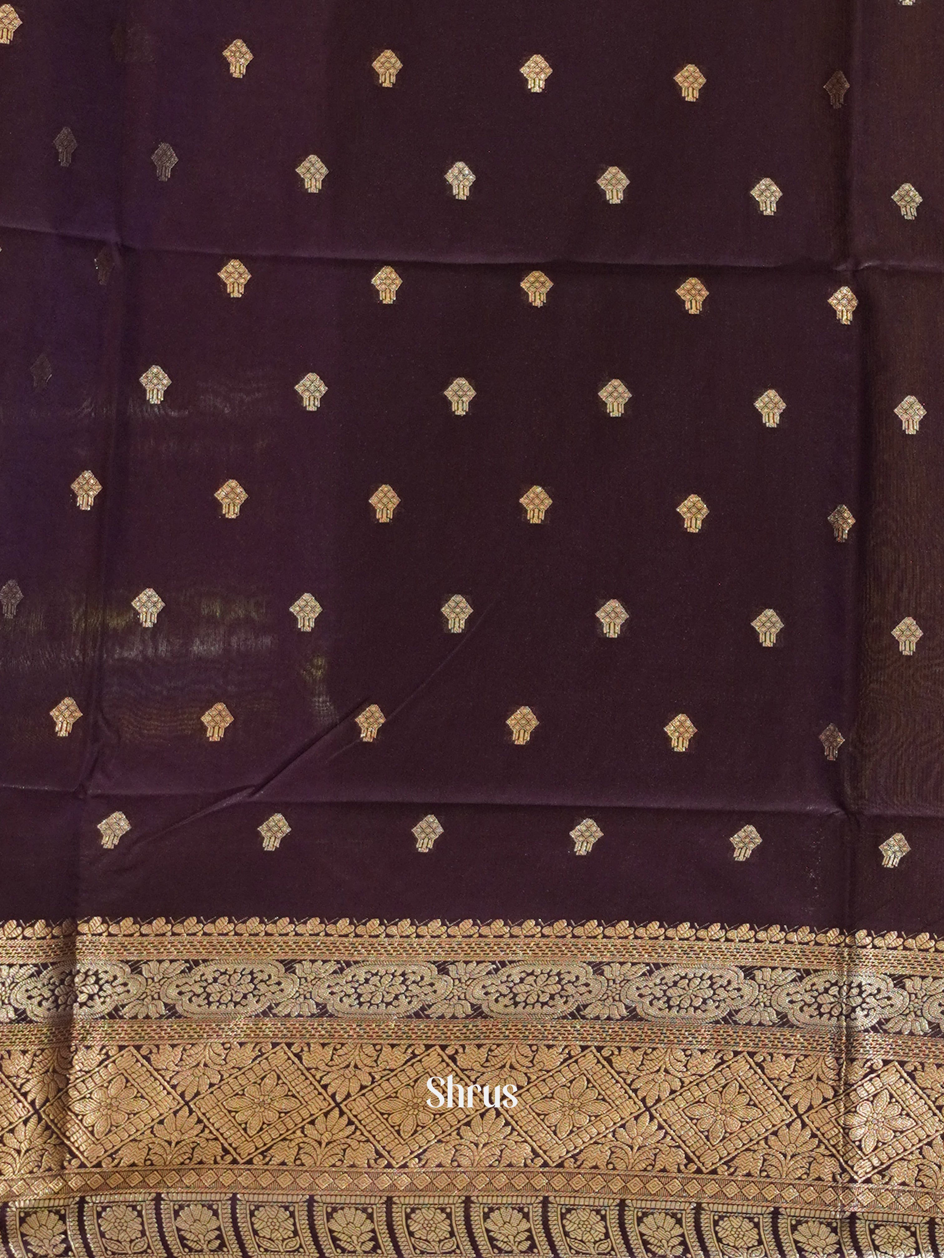 Purple & Violet - Semi Silk Cotton Saree - Shop on ShrusEternity.com