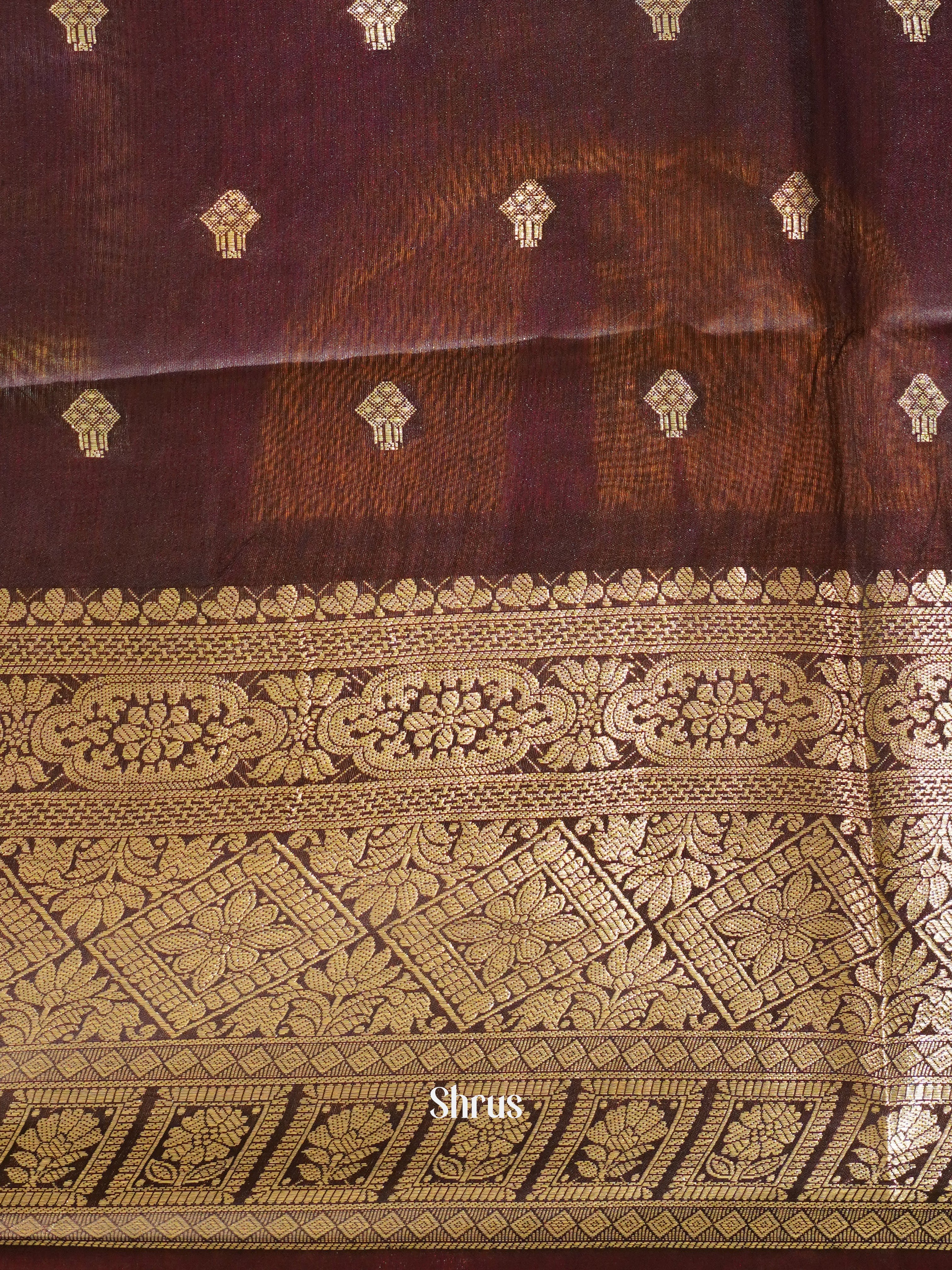 Lavender & Brown - North silkcotton Saree - Shop on ShrusEternity.com