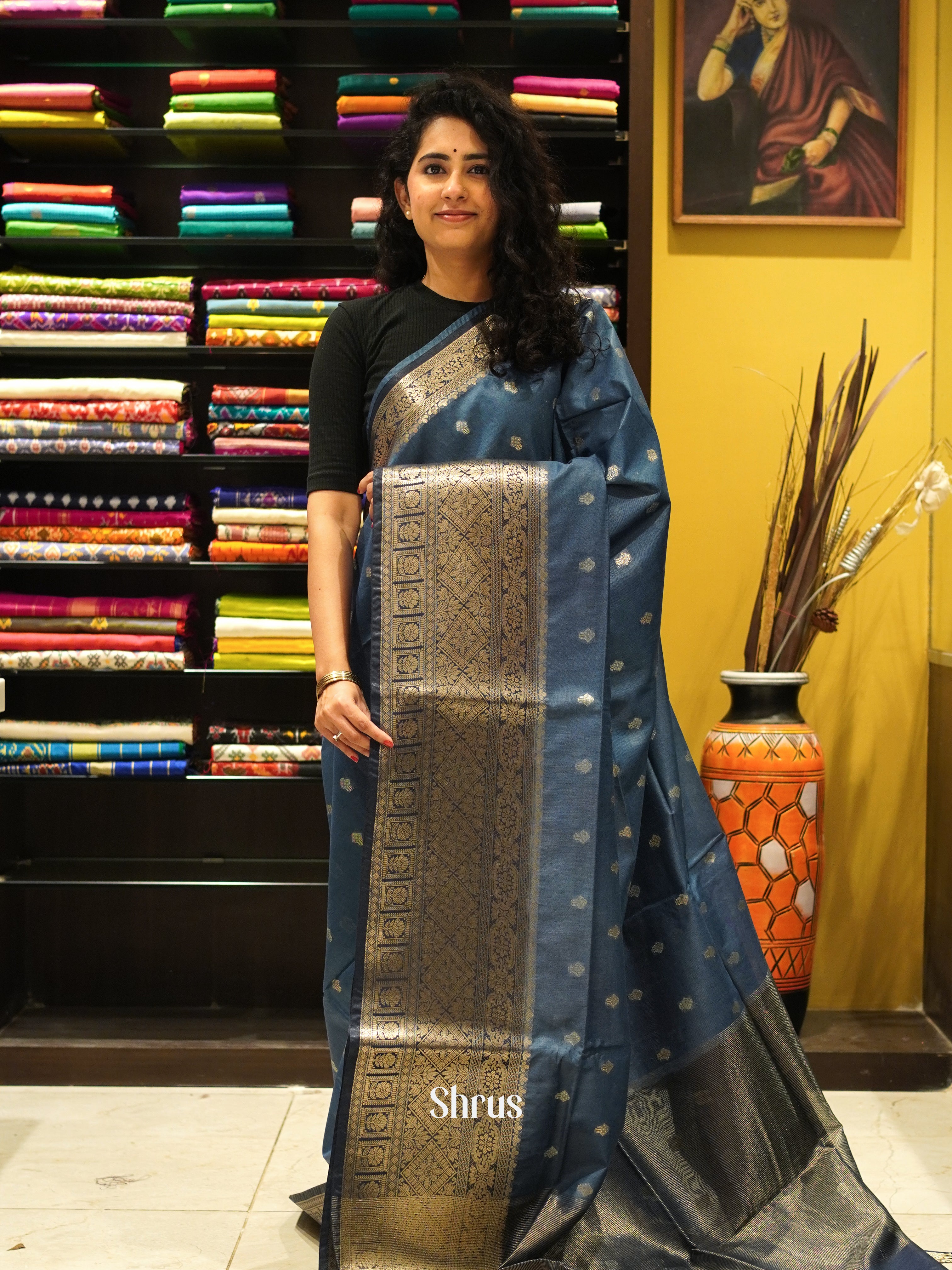 CDS27211 - Semi Silkcotton Saree - Shop on ShrusEternity.com