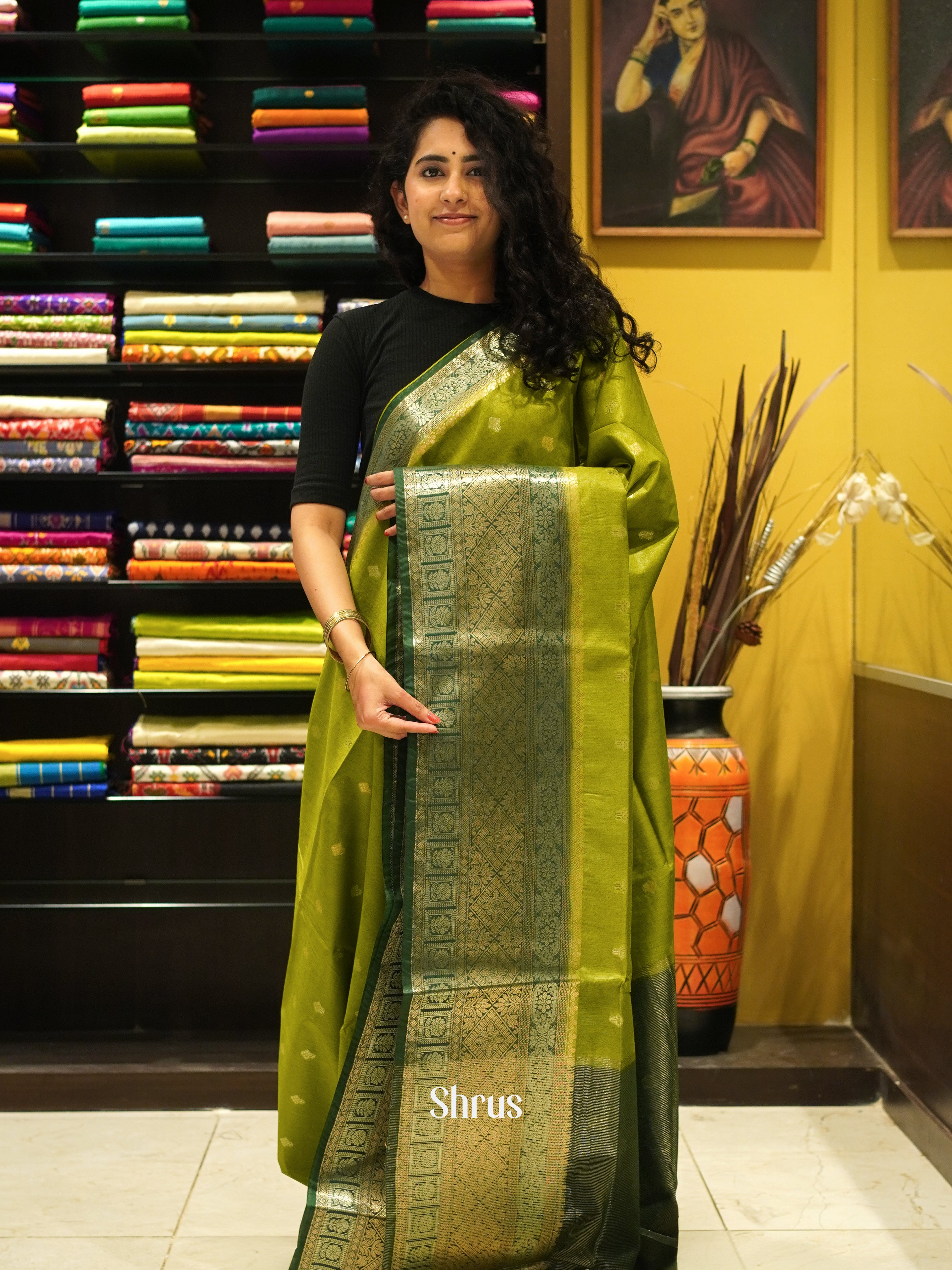 CDS27219 - Semi Silkcotton Saree - Shop on ShrusEternity.com