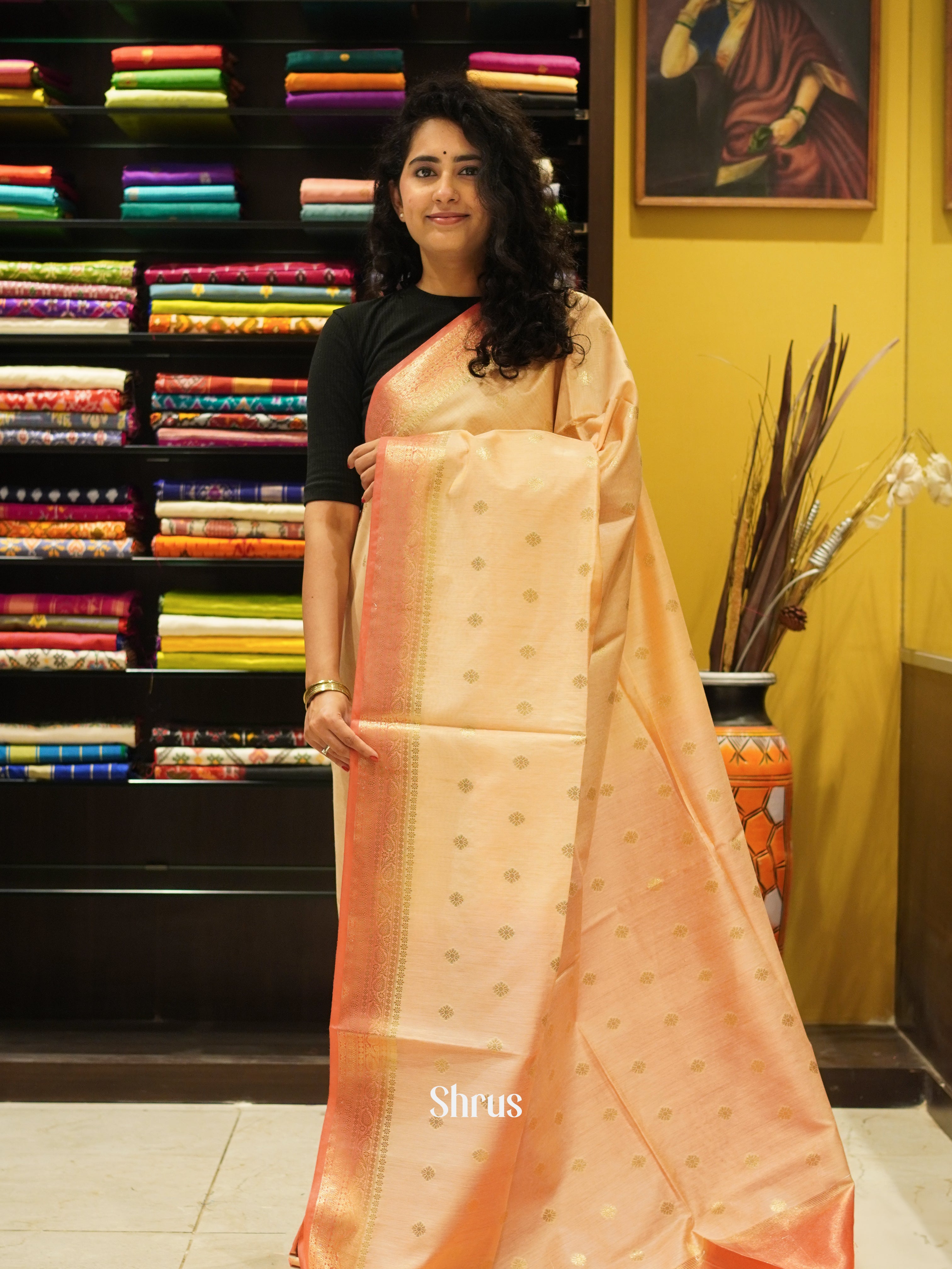CDS27232 - Semi Silkcotton Saree - Shop on ShrusEternity.com