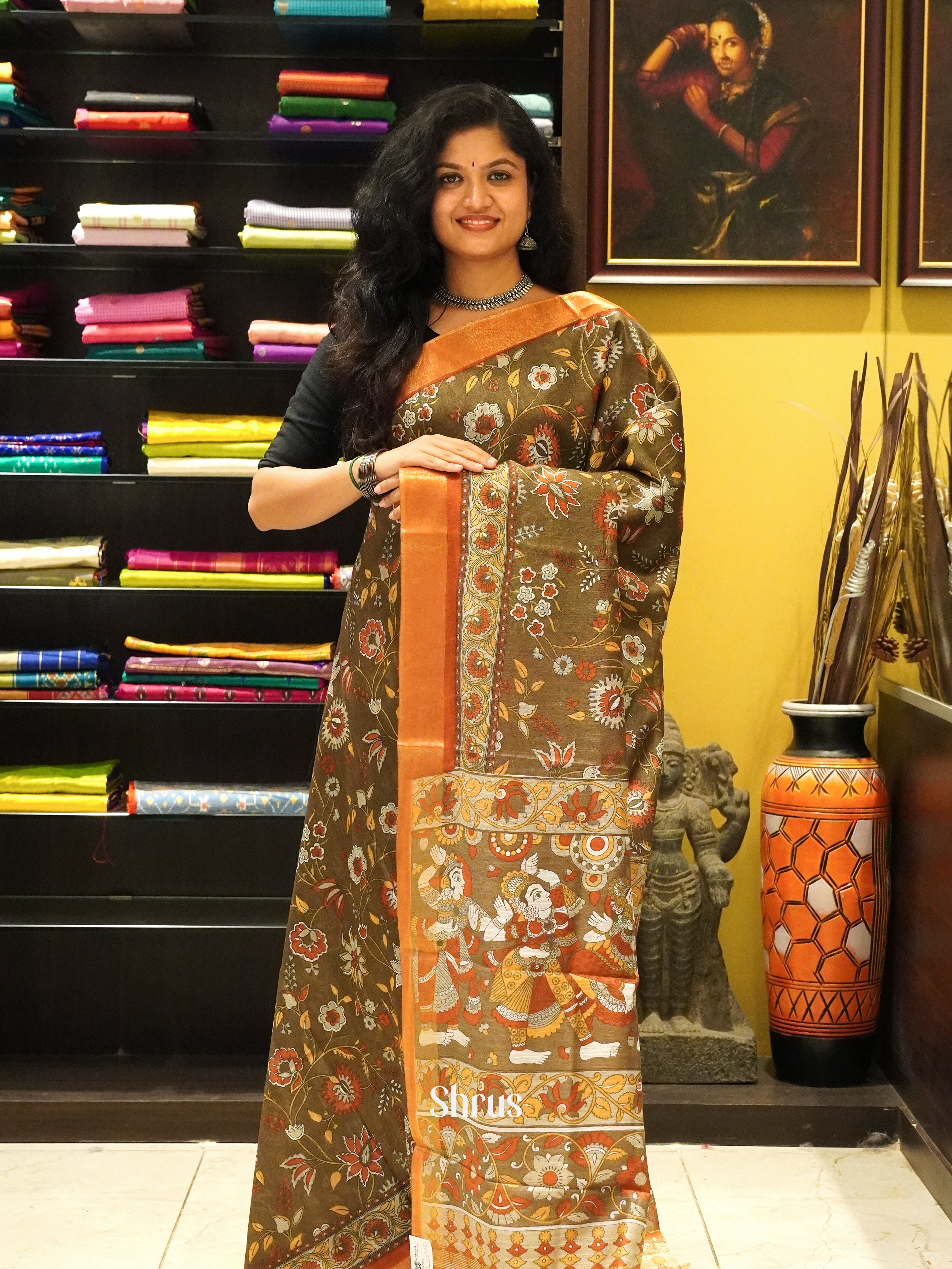 CDS27254 - Semi Chanderi Saree - Shop on ShrusEternity.com