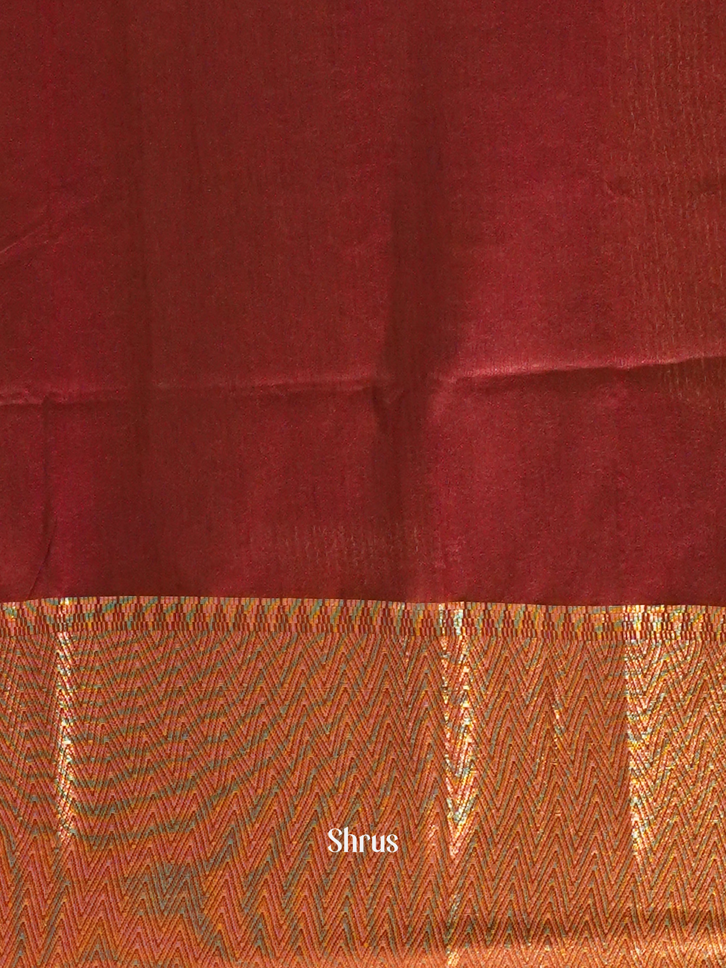 Cream & Maroon - Shibori Saree - Shop on ShrusEternity.com