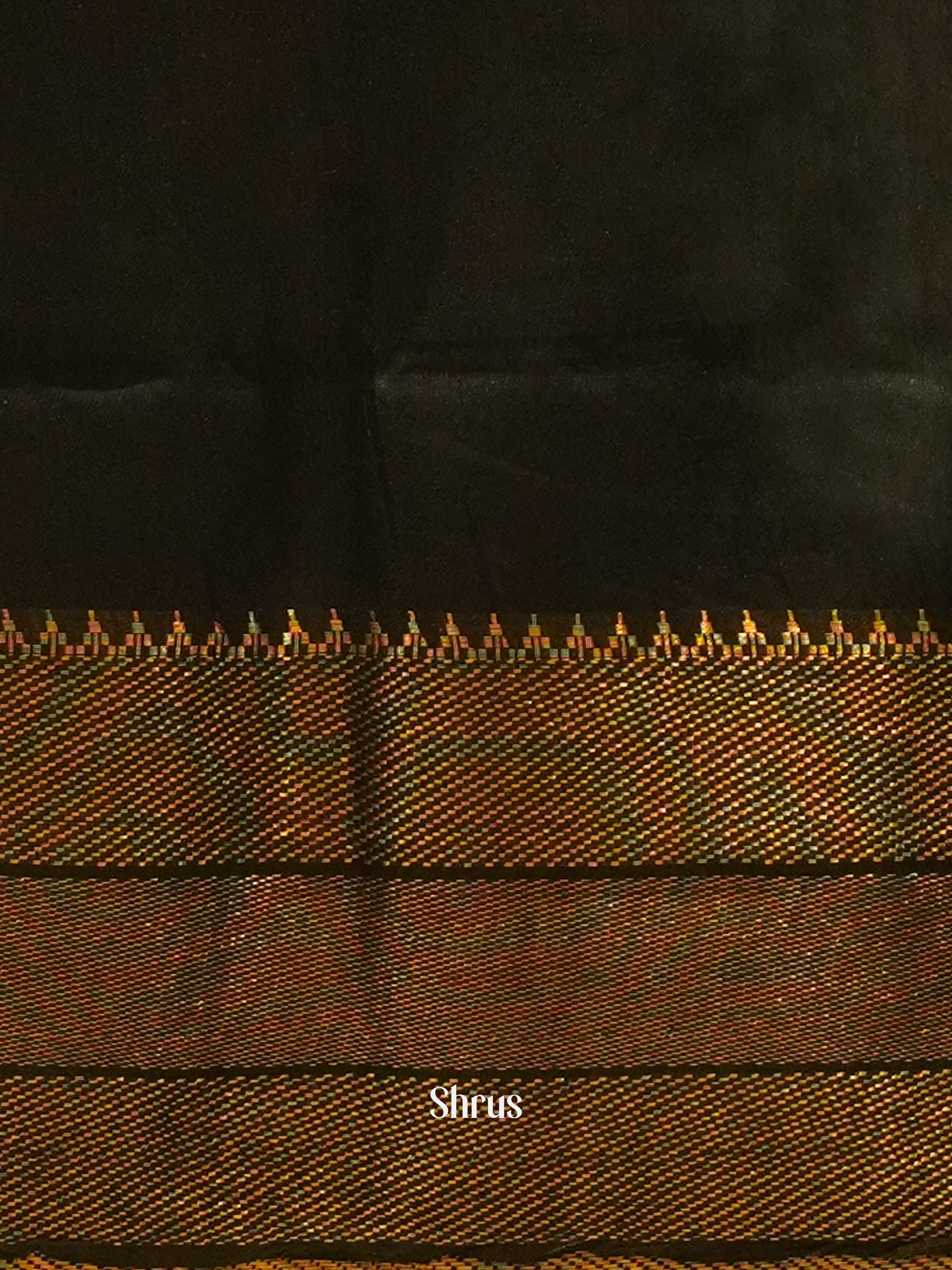 Cream & Black - Shibori Saree - Shop on ShrusEternity.com