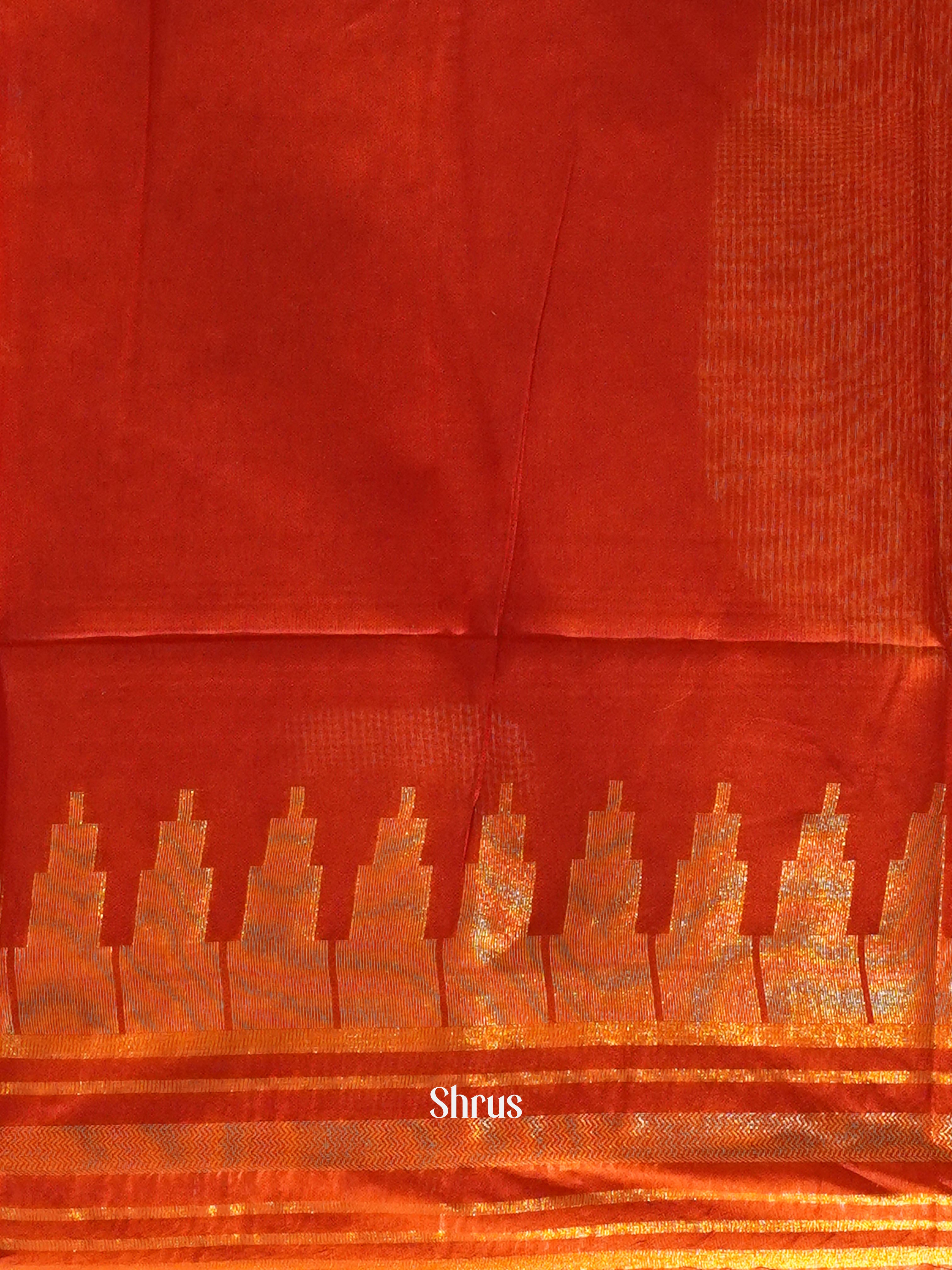 Cream & Red - Shibori Saree - Shop on ShrusEternity.com
