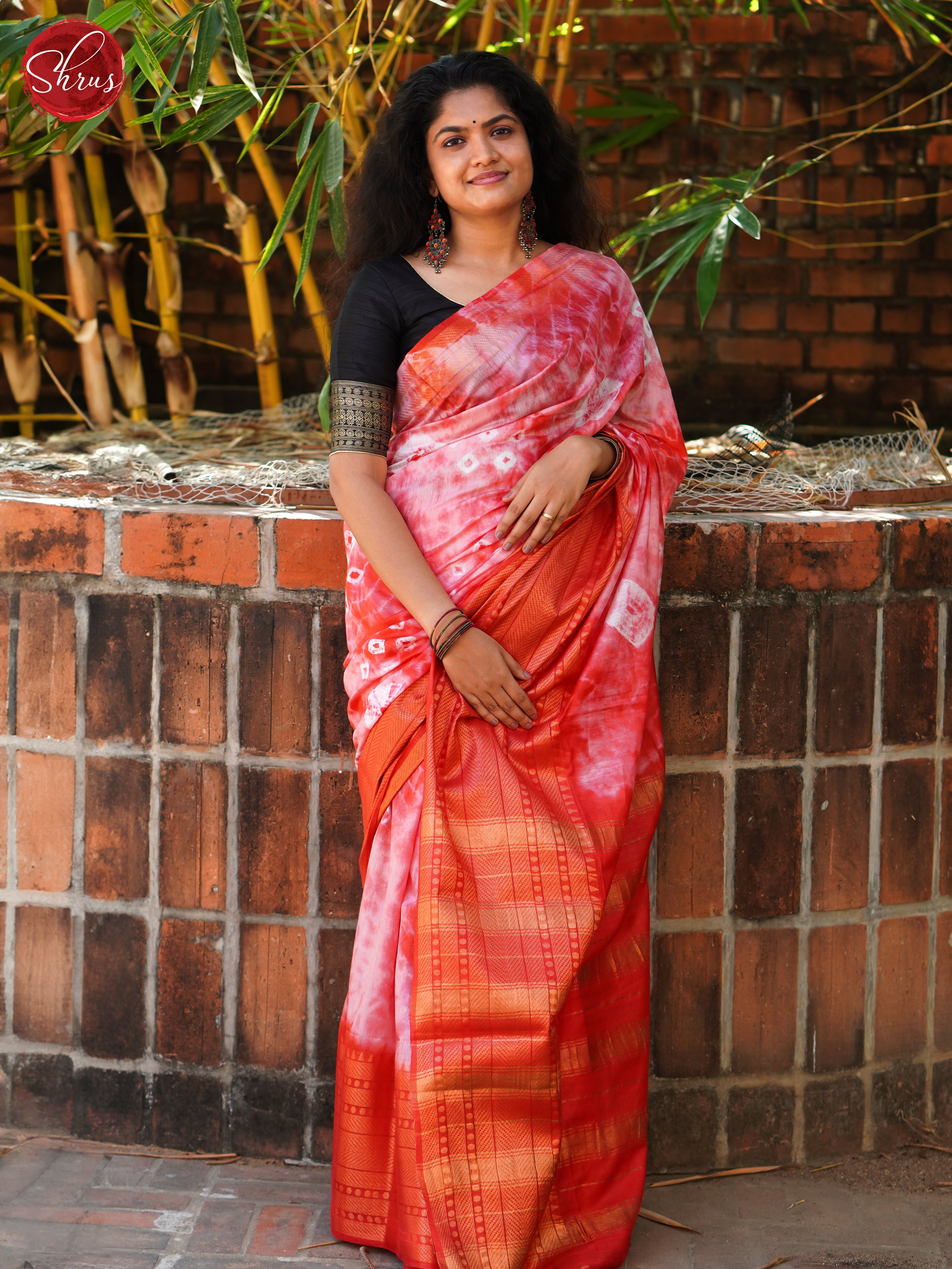 Light Pink & Pink - Shibori Saree - Shop on ShrusEternity.com