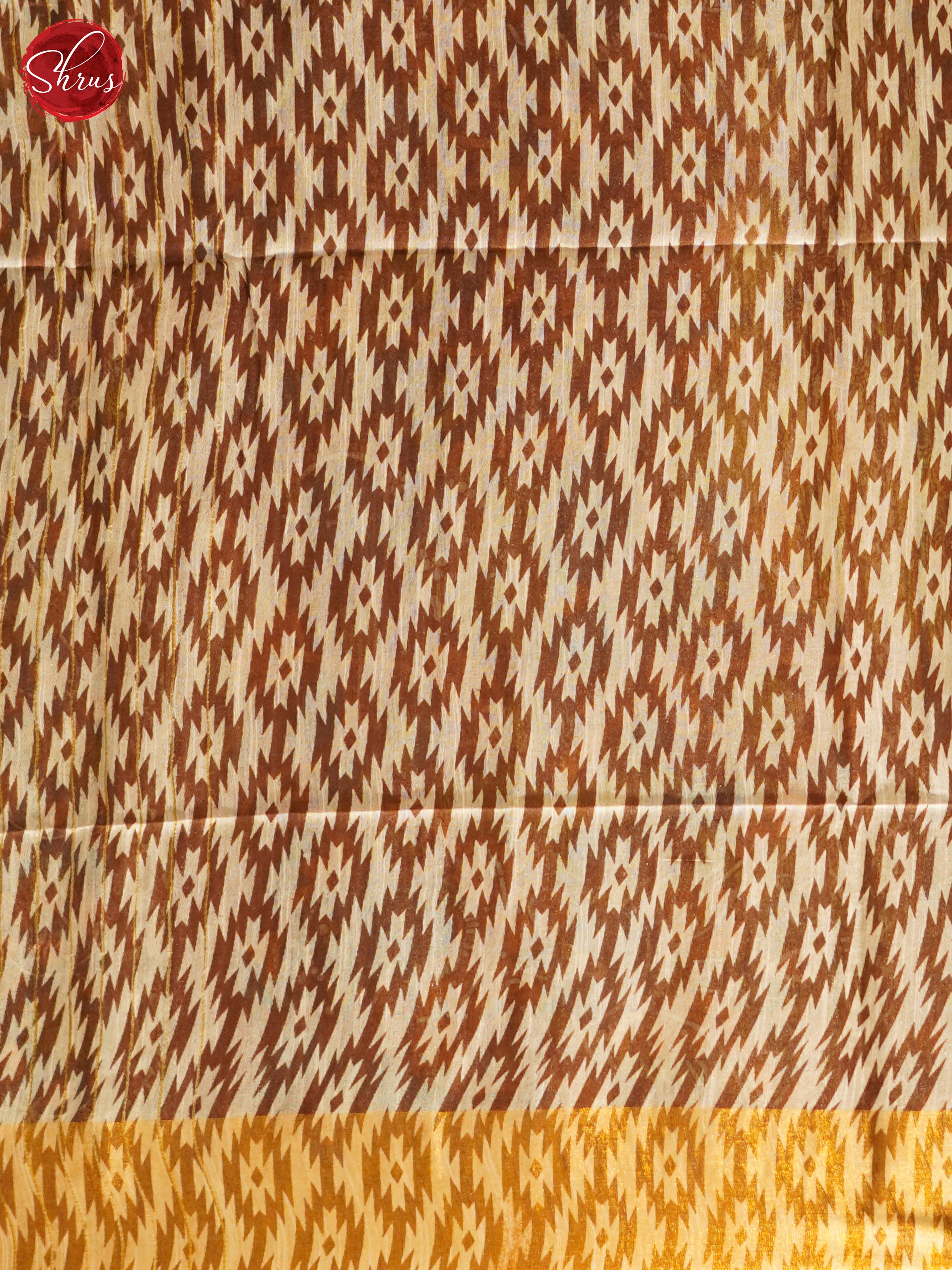 Green & Brown - Semi Gicha Saree - Shop on ShrusEternity.com