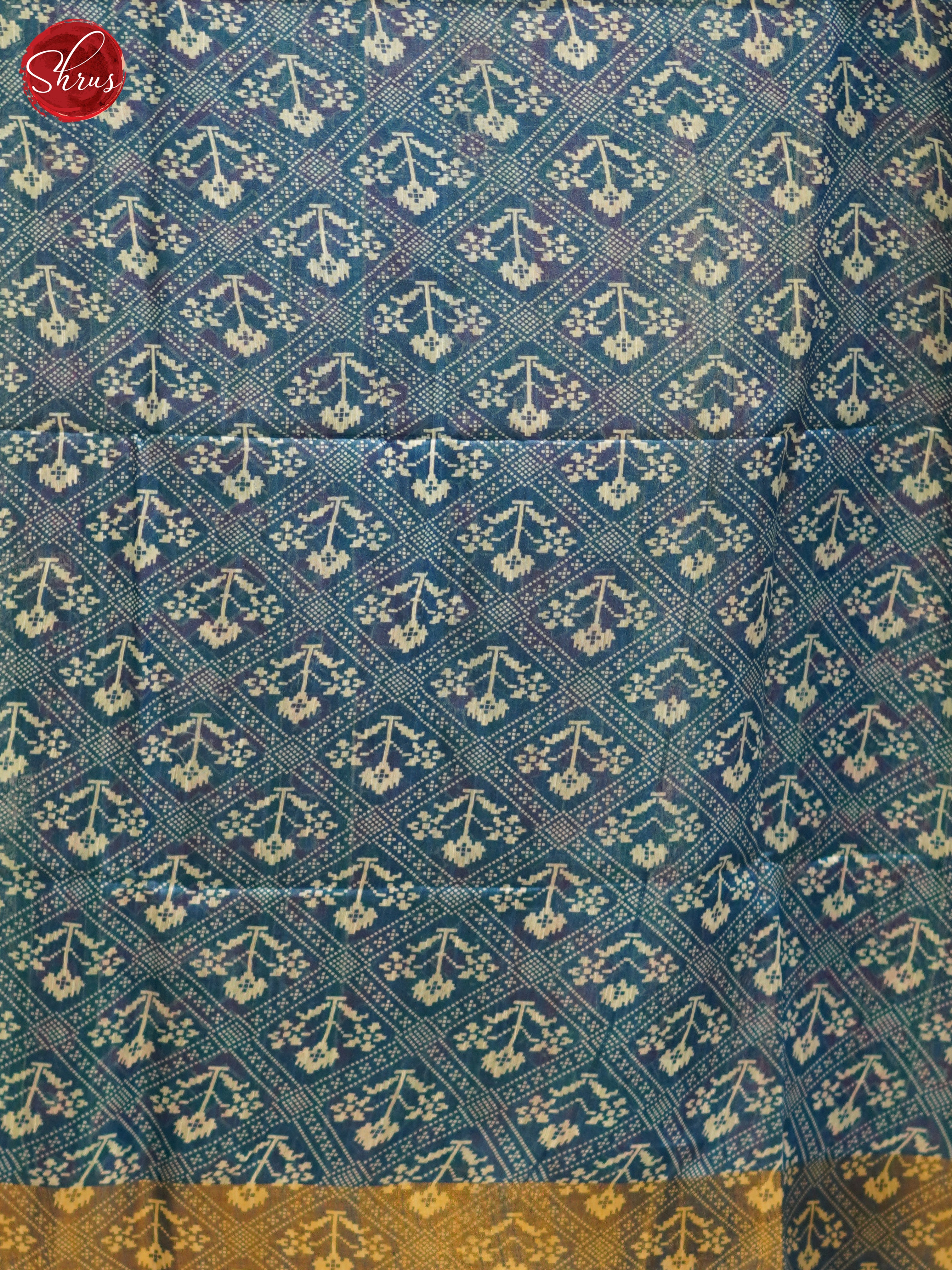 Green & Blue - Semi Gicha Saree - Shop on ShrusEternity.com