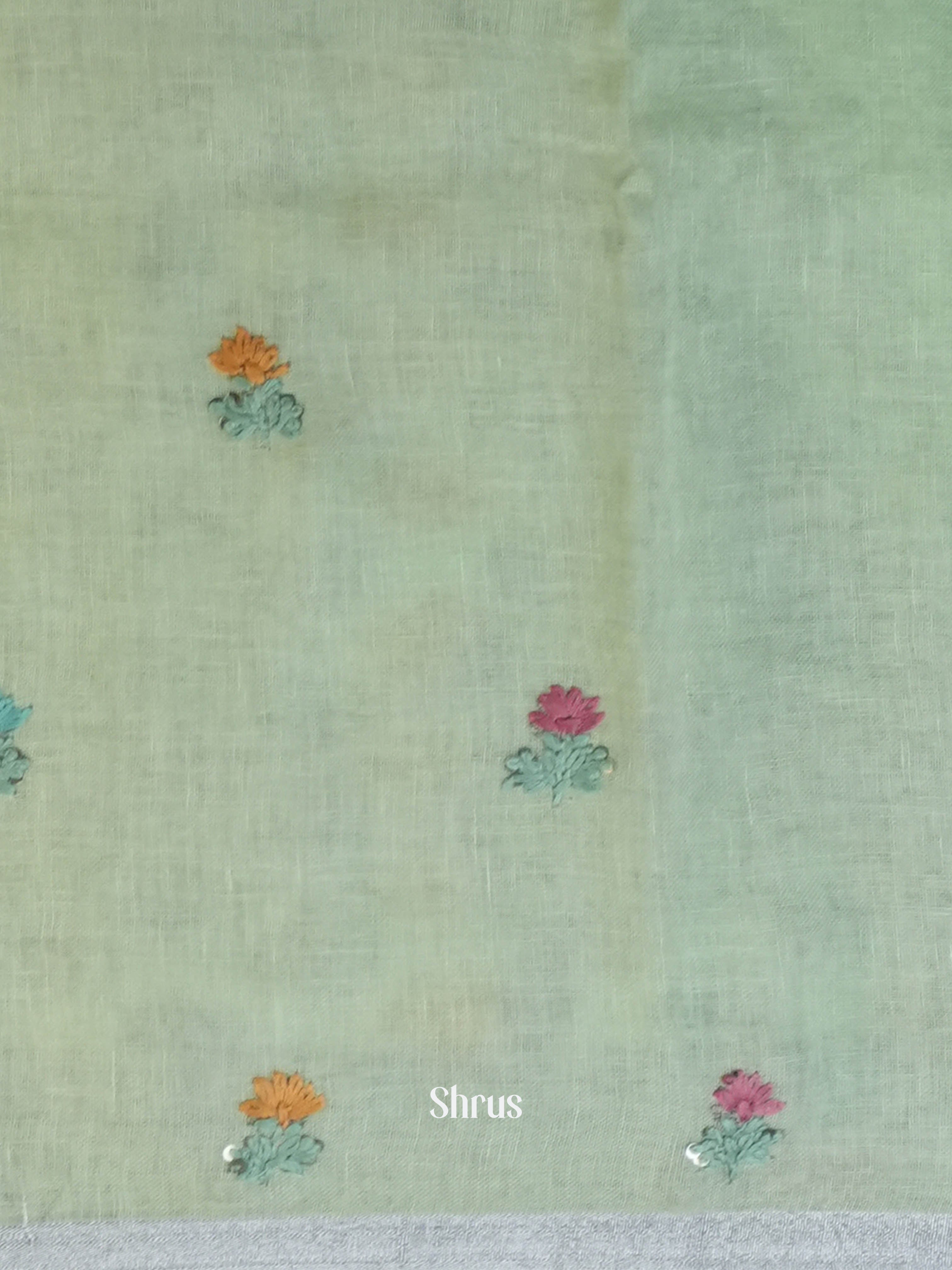 Pista Green - Linen Saree Saree - Shop on ShrusEternity.com