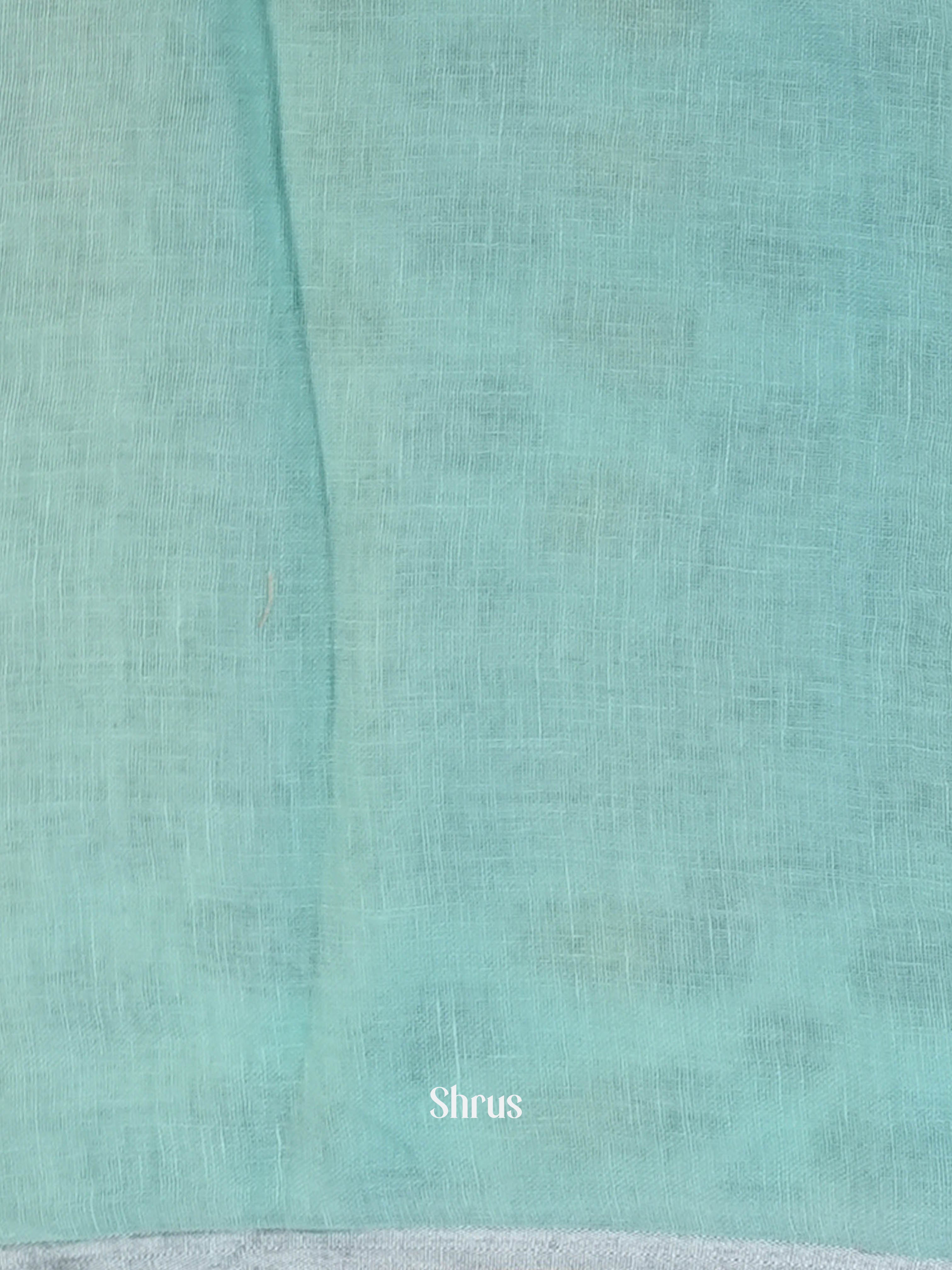 Aqua Blue - Linen Saree Saree - Shop on ShrusEternity.com