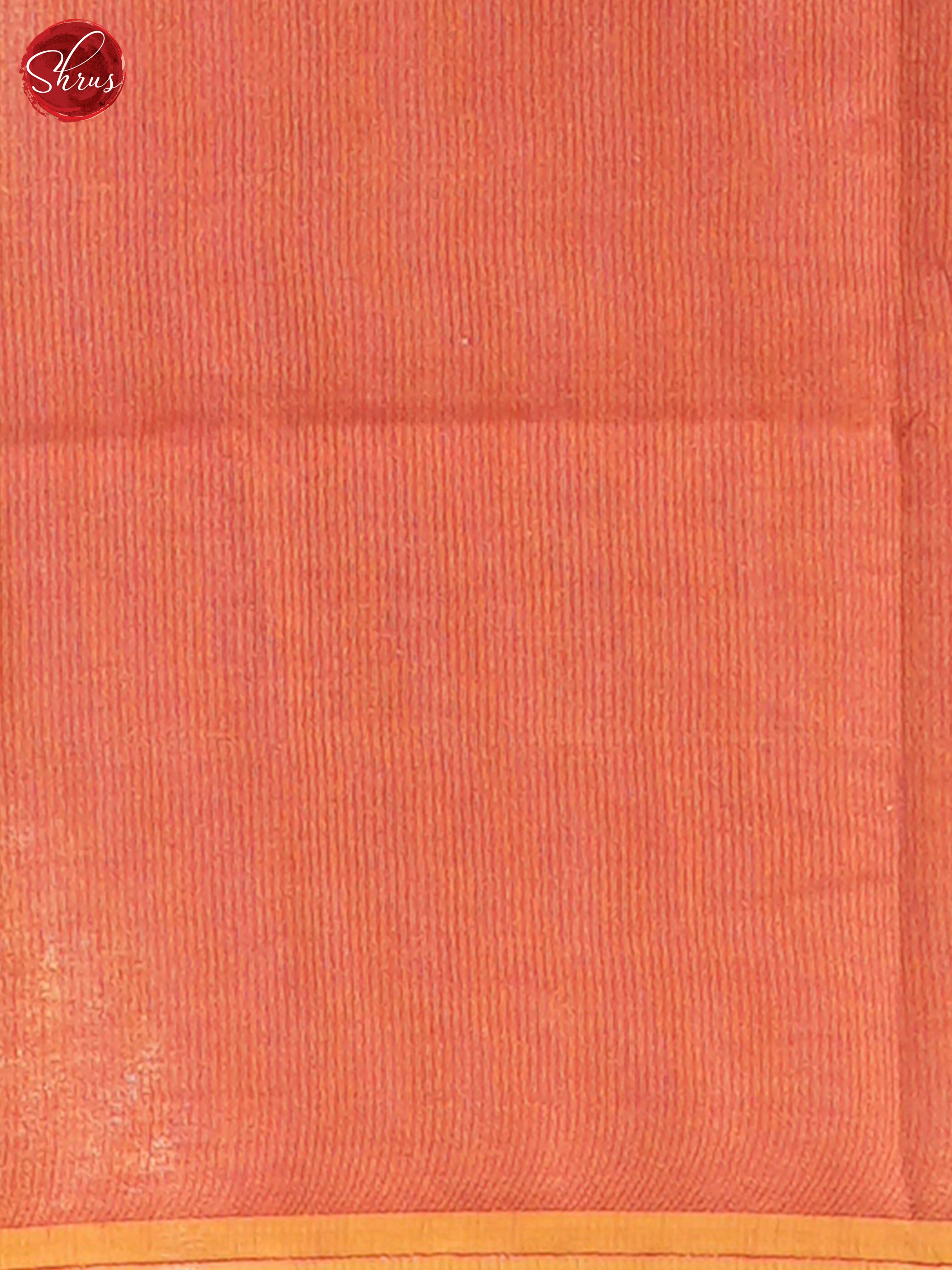 Beige & Orange - Linen Saree - Shop on ShrusEternity.com