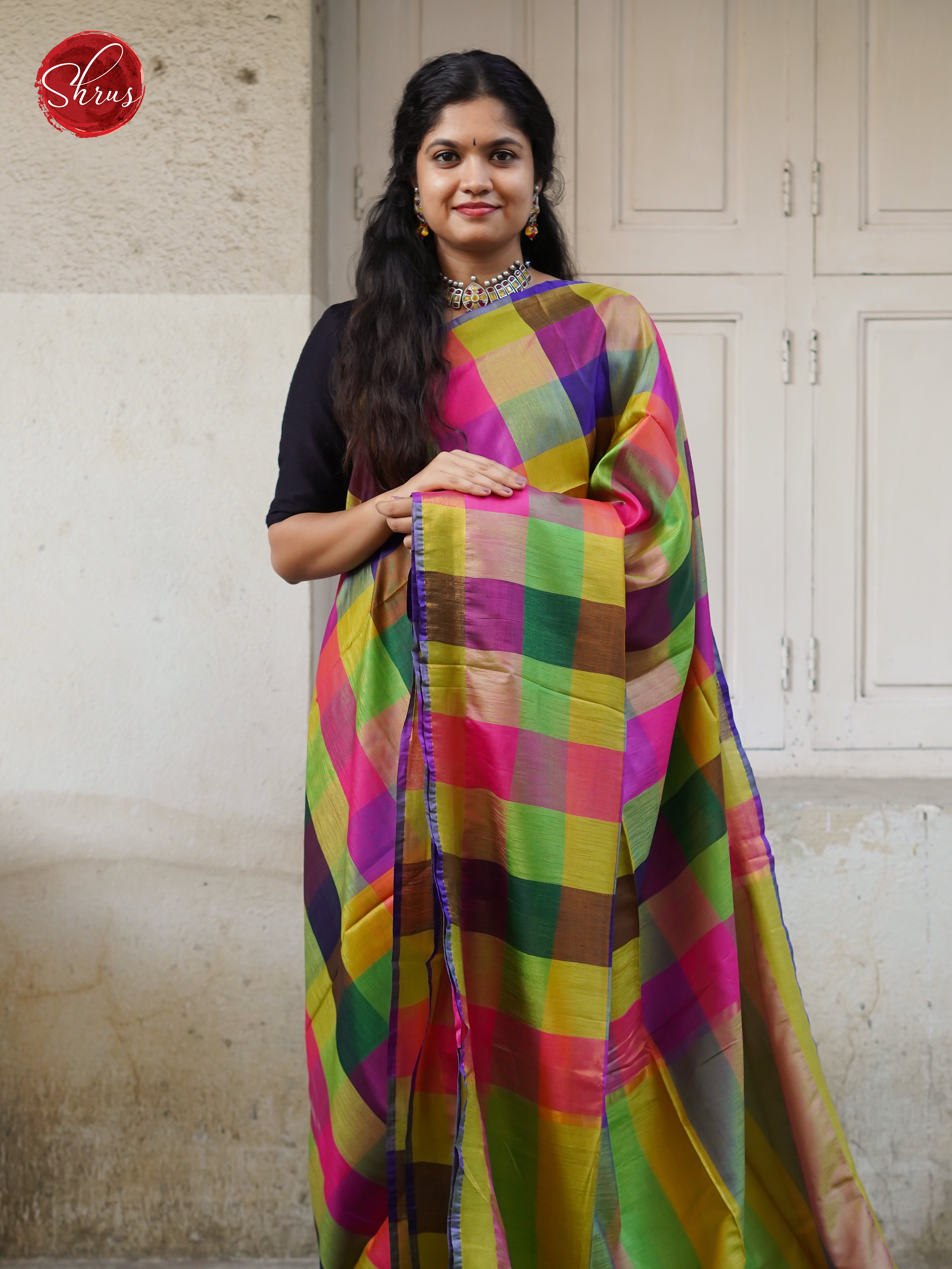 Green & Pink - Silk cotton-half pure Saree - Shop on ShrusEternity.com