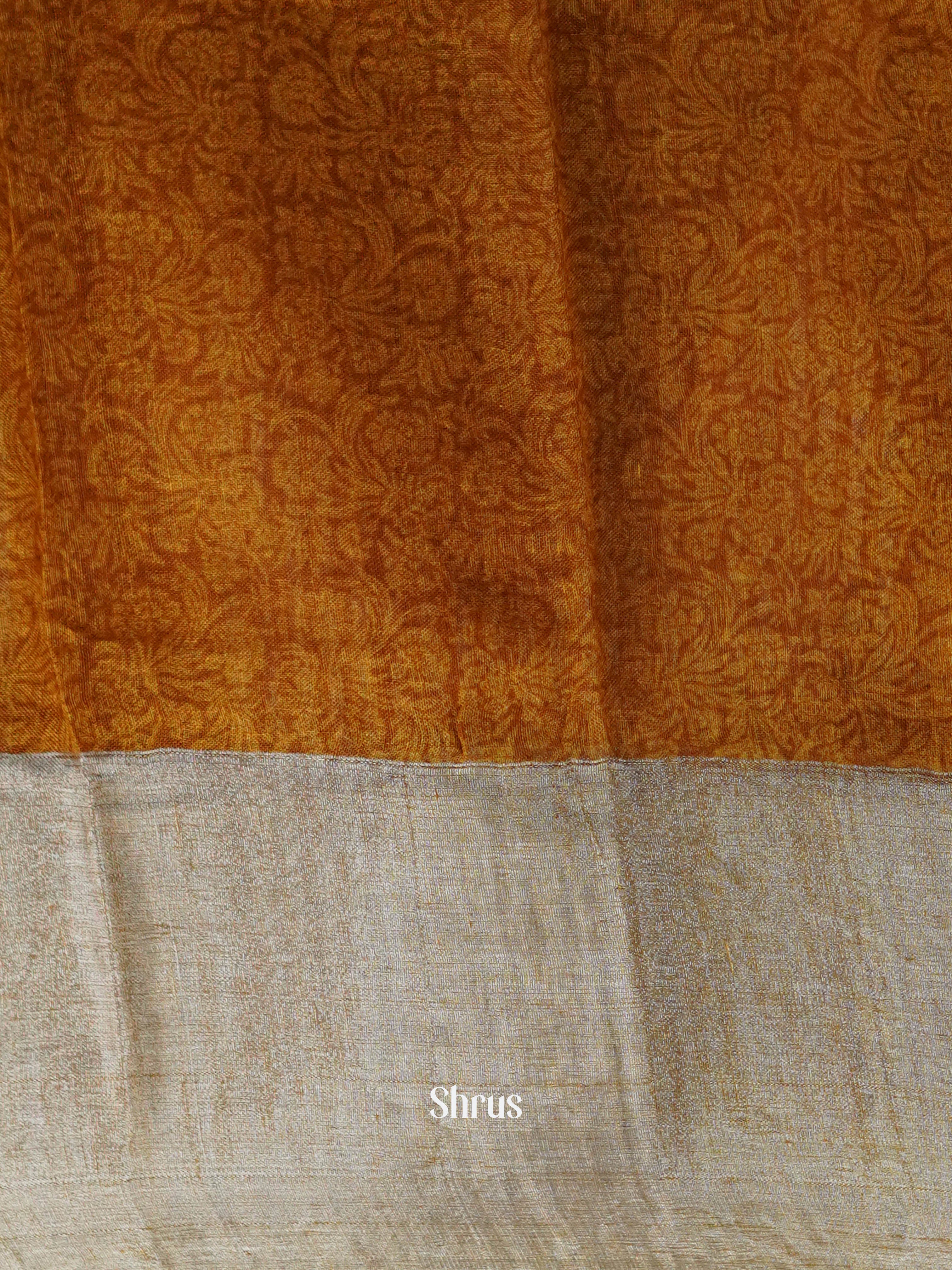 Green & Yellowish Silver - Linen Saree - Shop on ShrusEternity.com