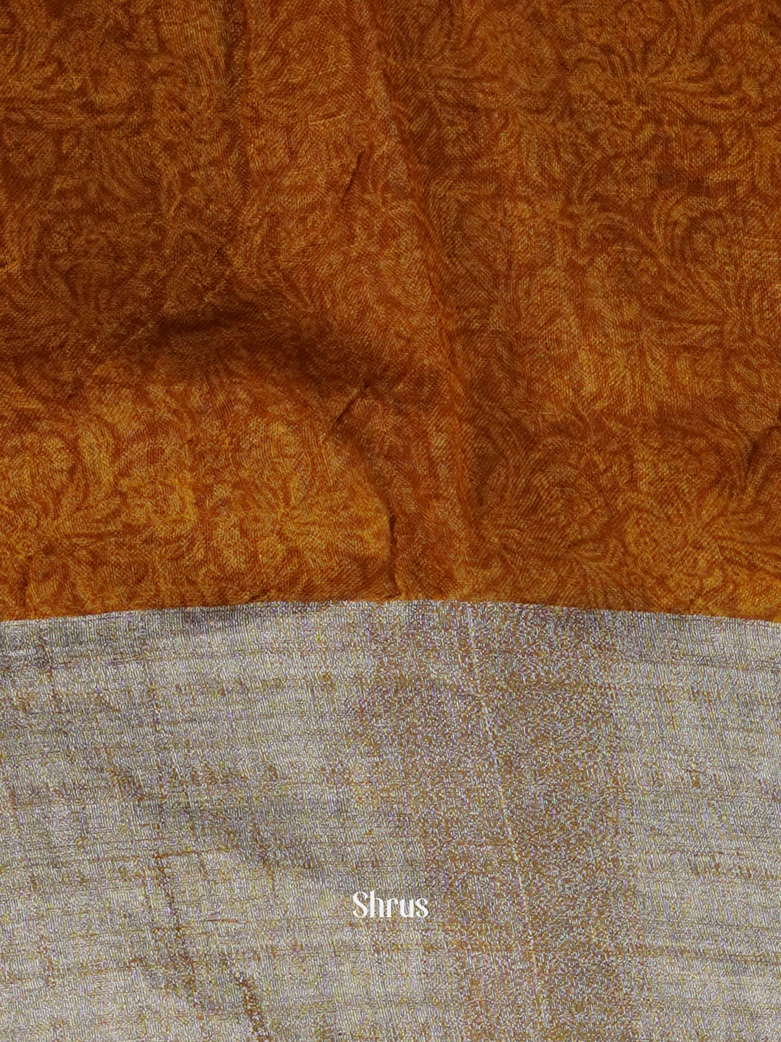 Maroon & Yellowish Silver - Linen Saree - Shop on ShrusEternity.com