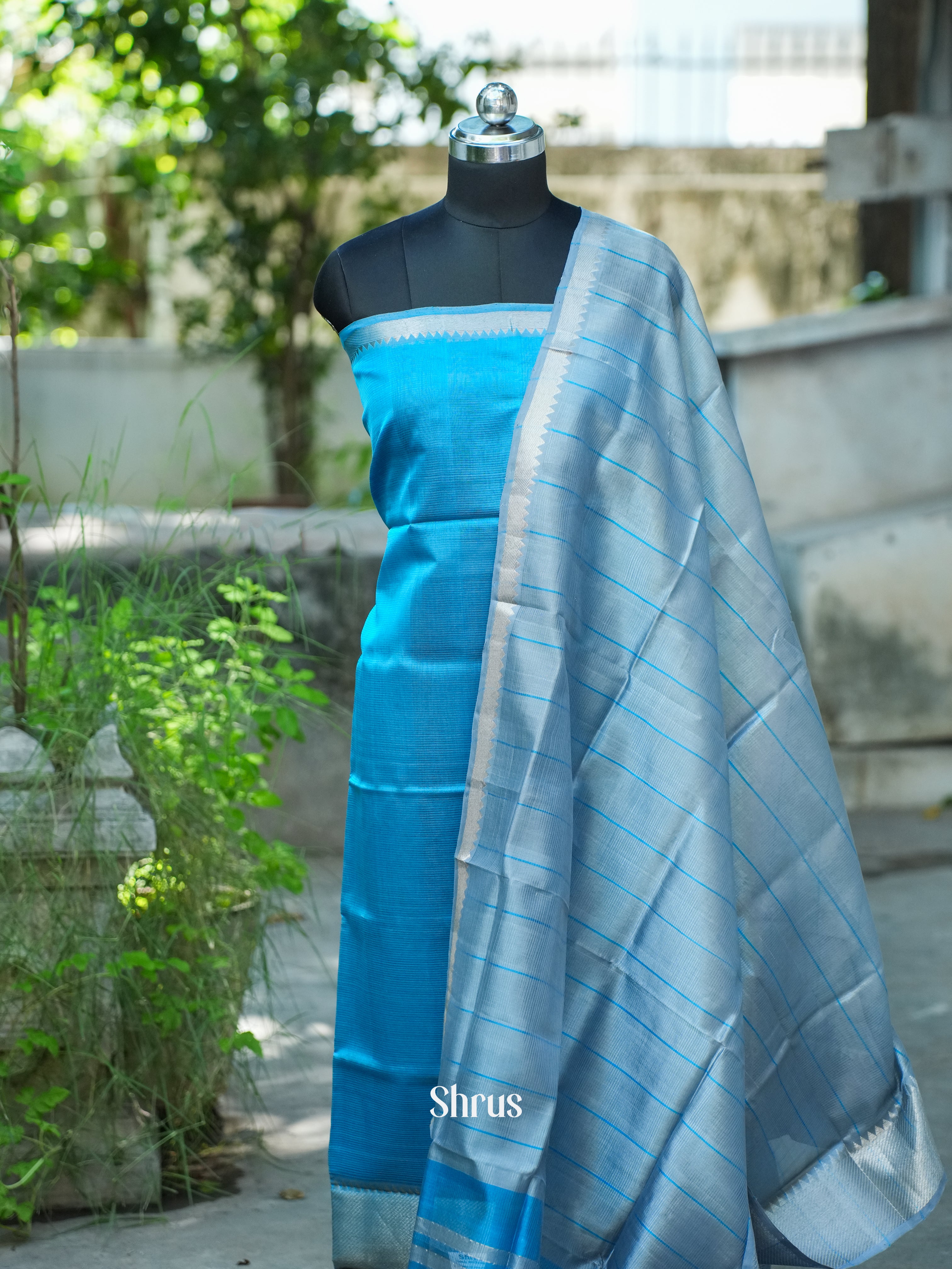Blue - Mangalagiri Salwar - Shop on ShrusEternity.com