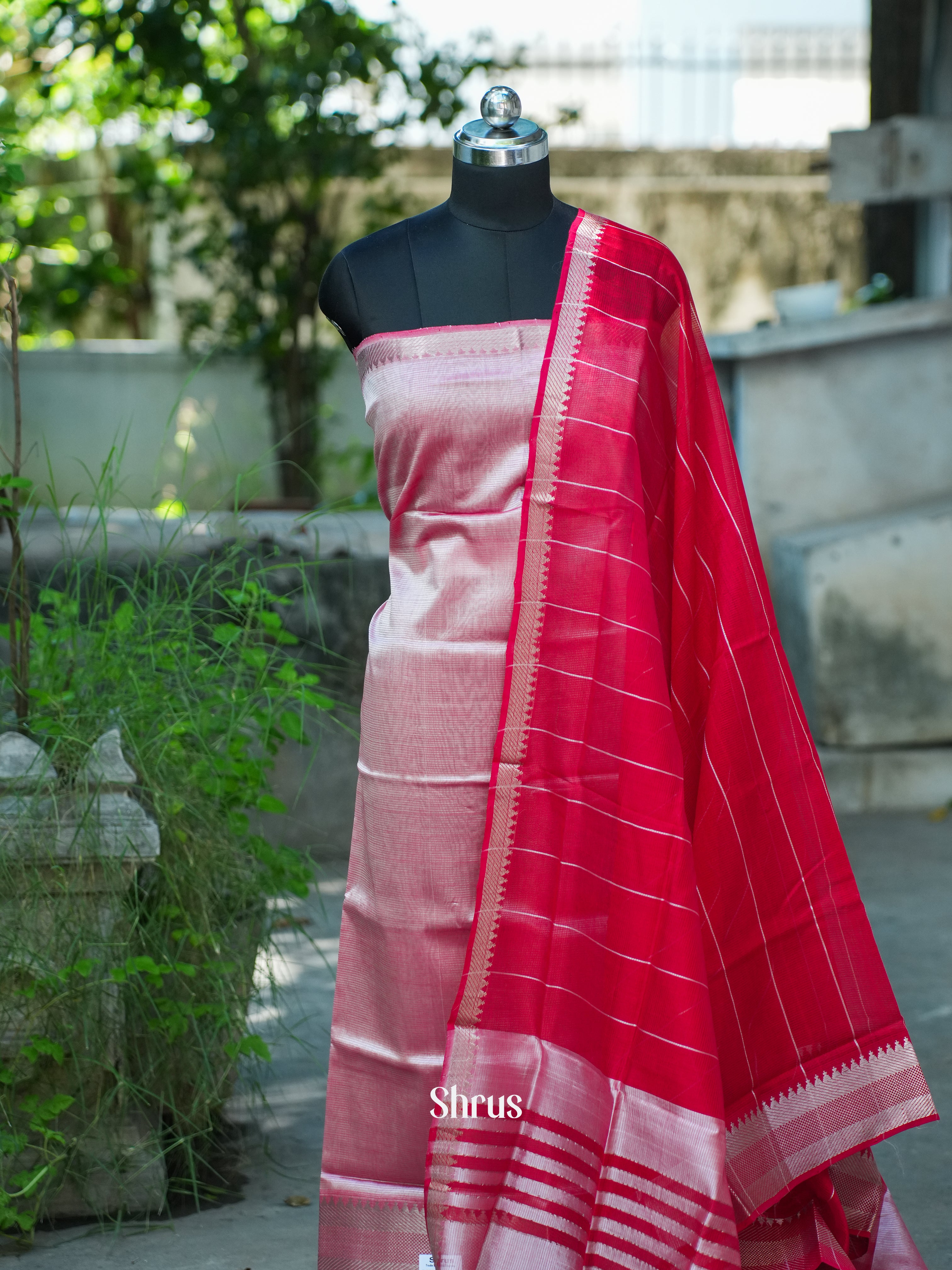 Red - Mangalagiri Salwar - Shop on ShrusEternity.com
