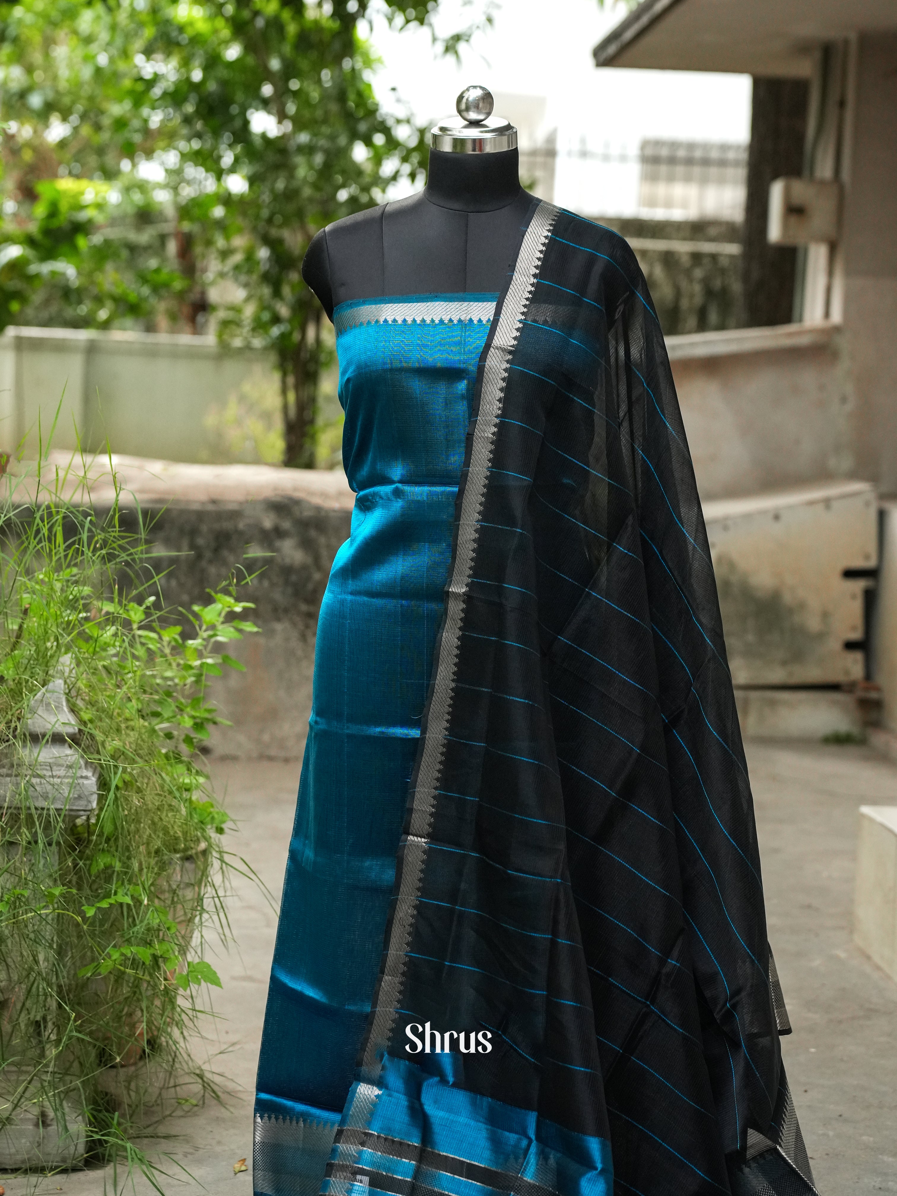 Blue - Mangalagiri Salwar - Shop on ShrusEternity.com