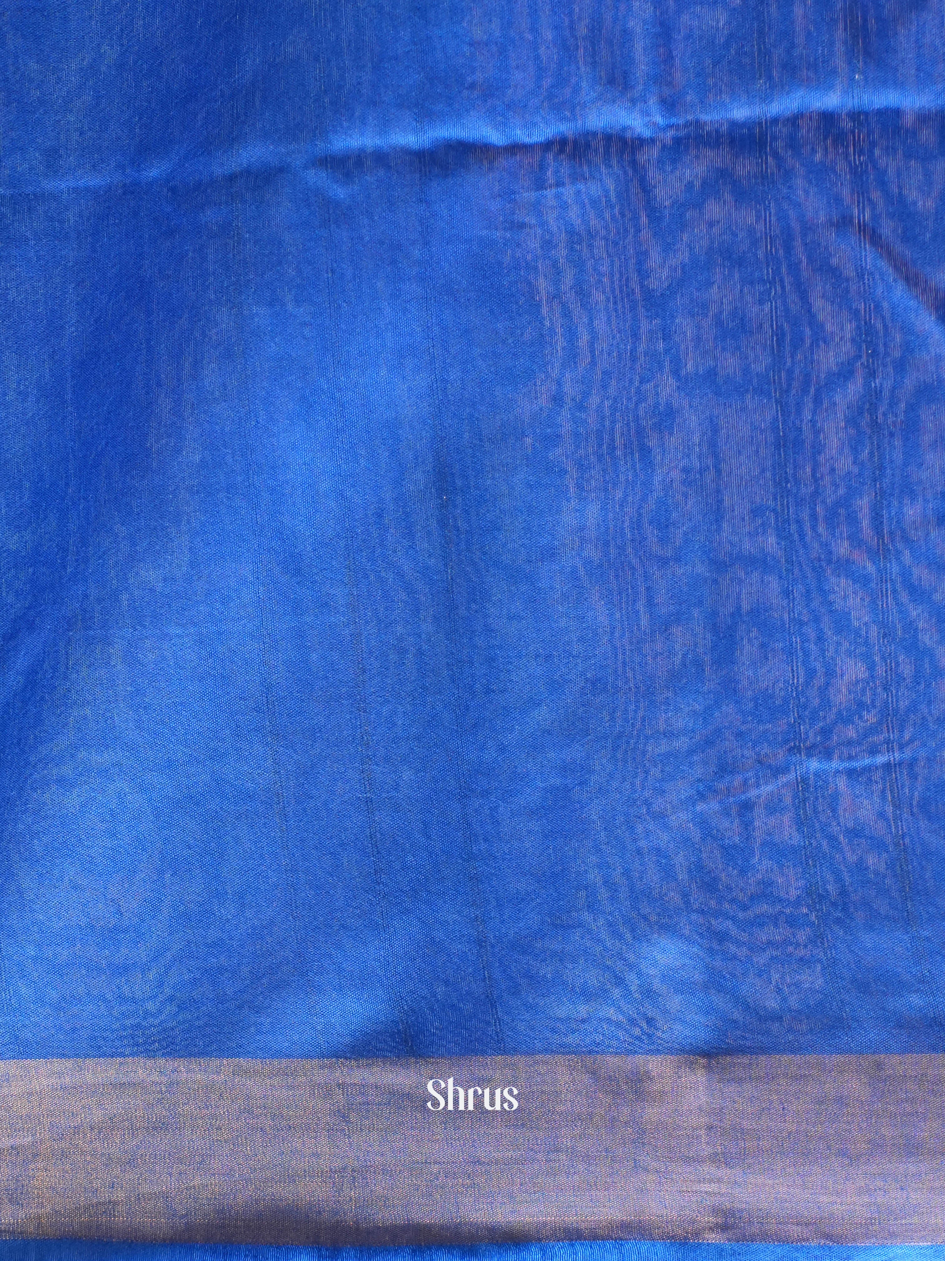 Blue & Teal- Semi Tussar Saree - Shop on ShrusEternity.com