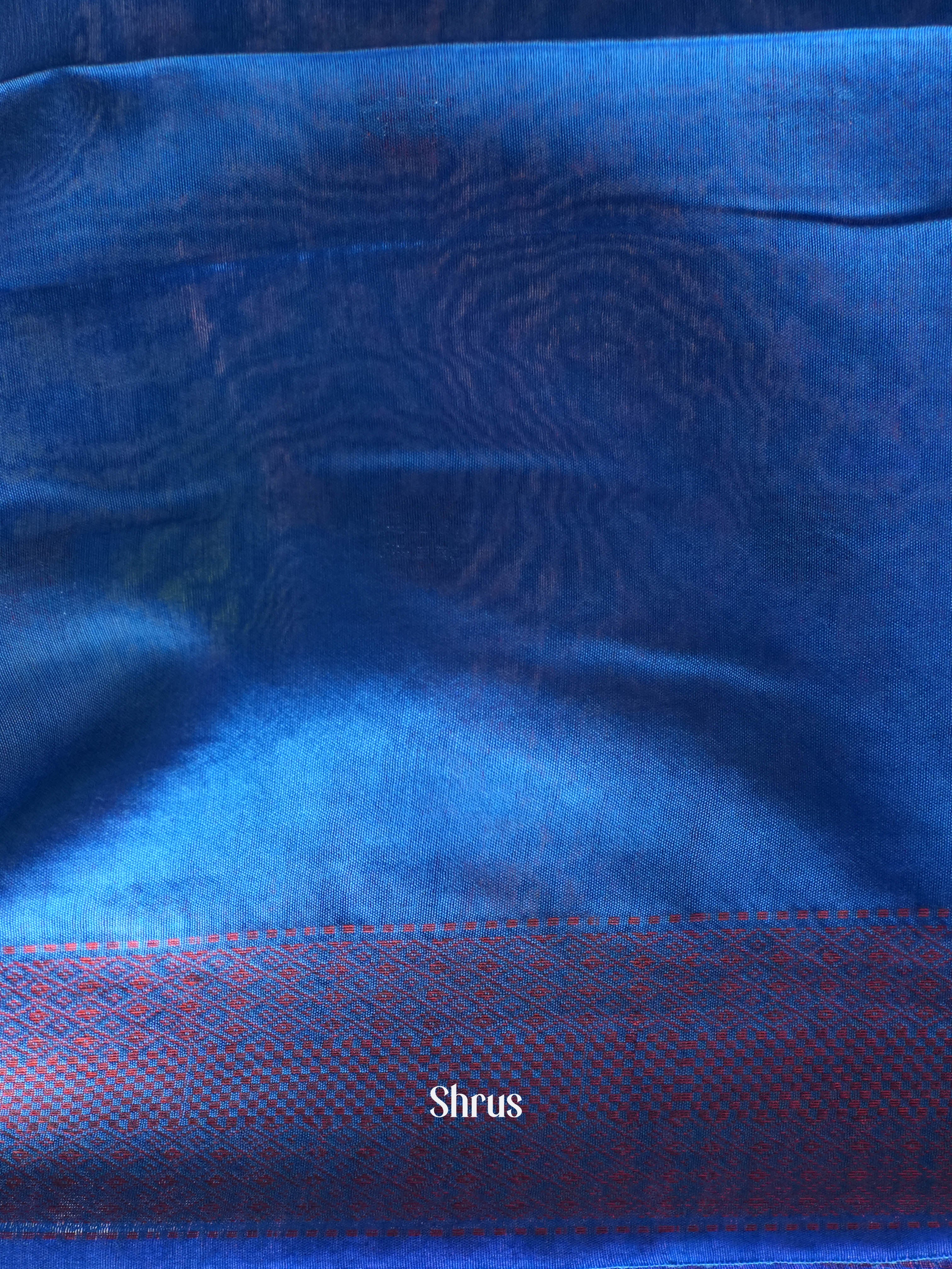 Teal & Blue - Semi Tussar Saree - Shop on ShrusEternity.com