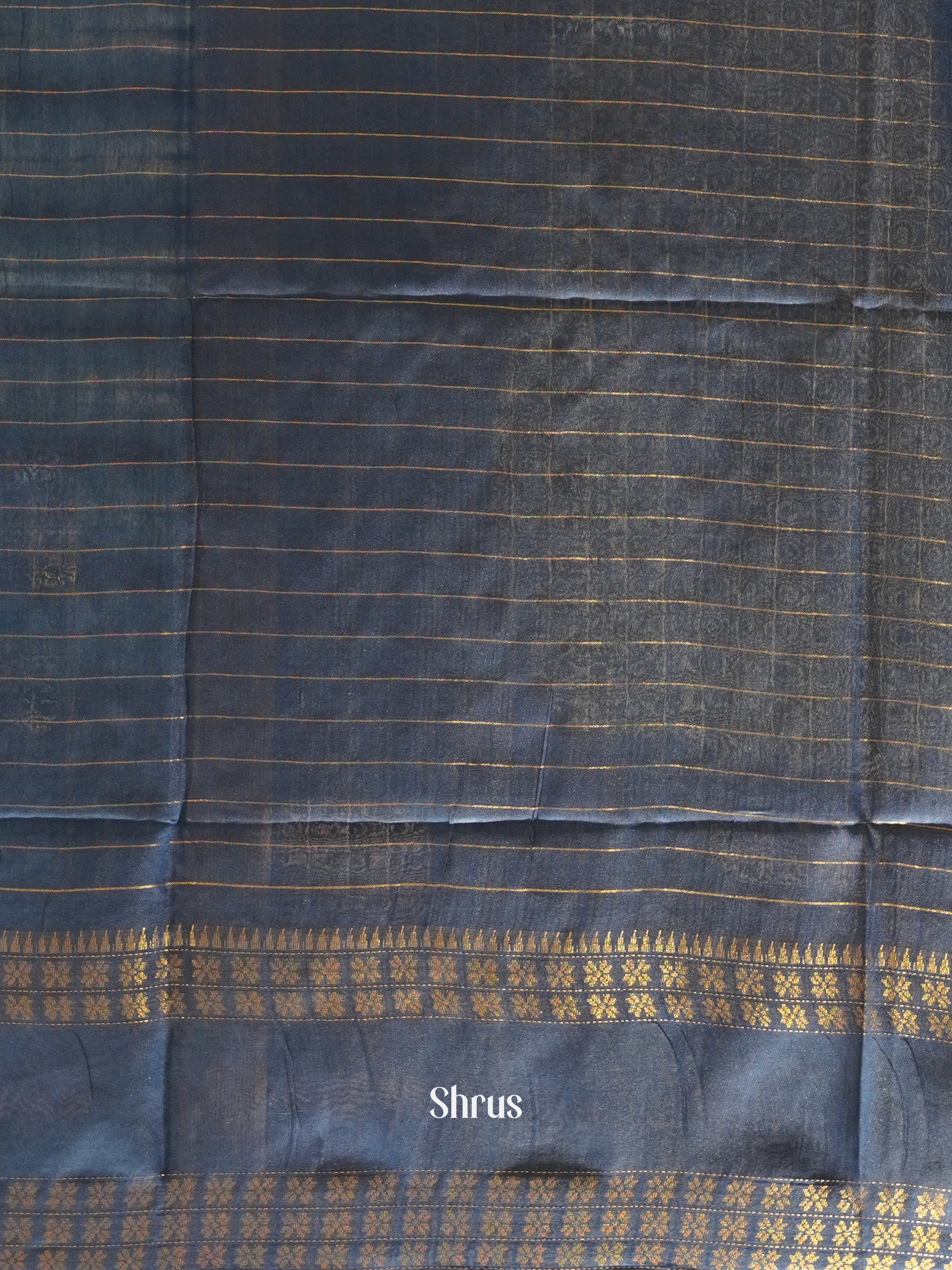 Cream & Blue - Shibori Saree - Shop on ShrusEternity.com