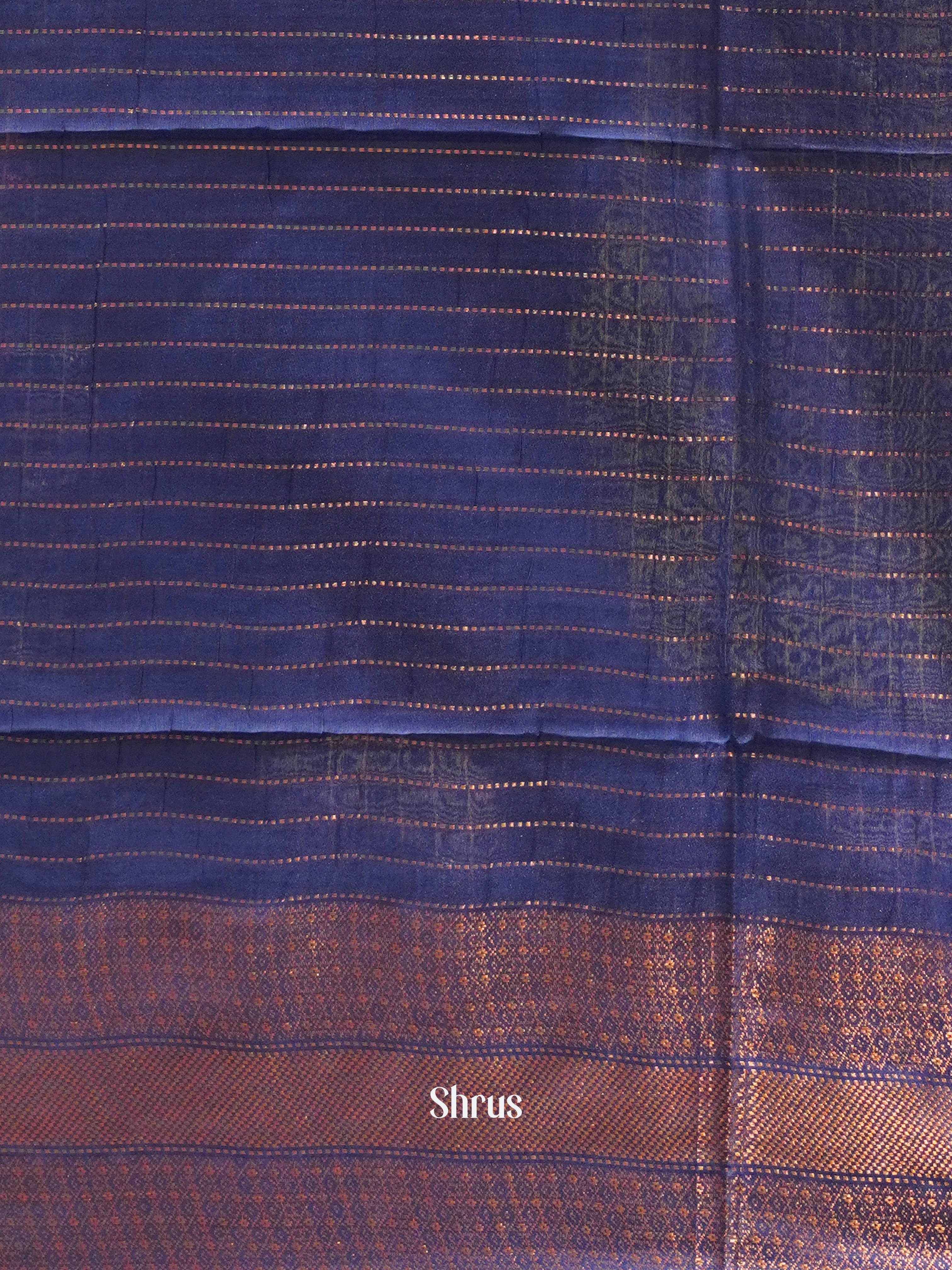Cream & Blue- Shibori Saree - Shop on ShrusEternity.com