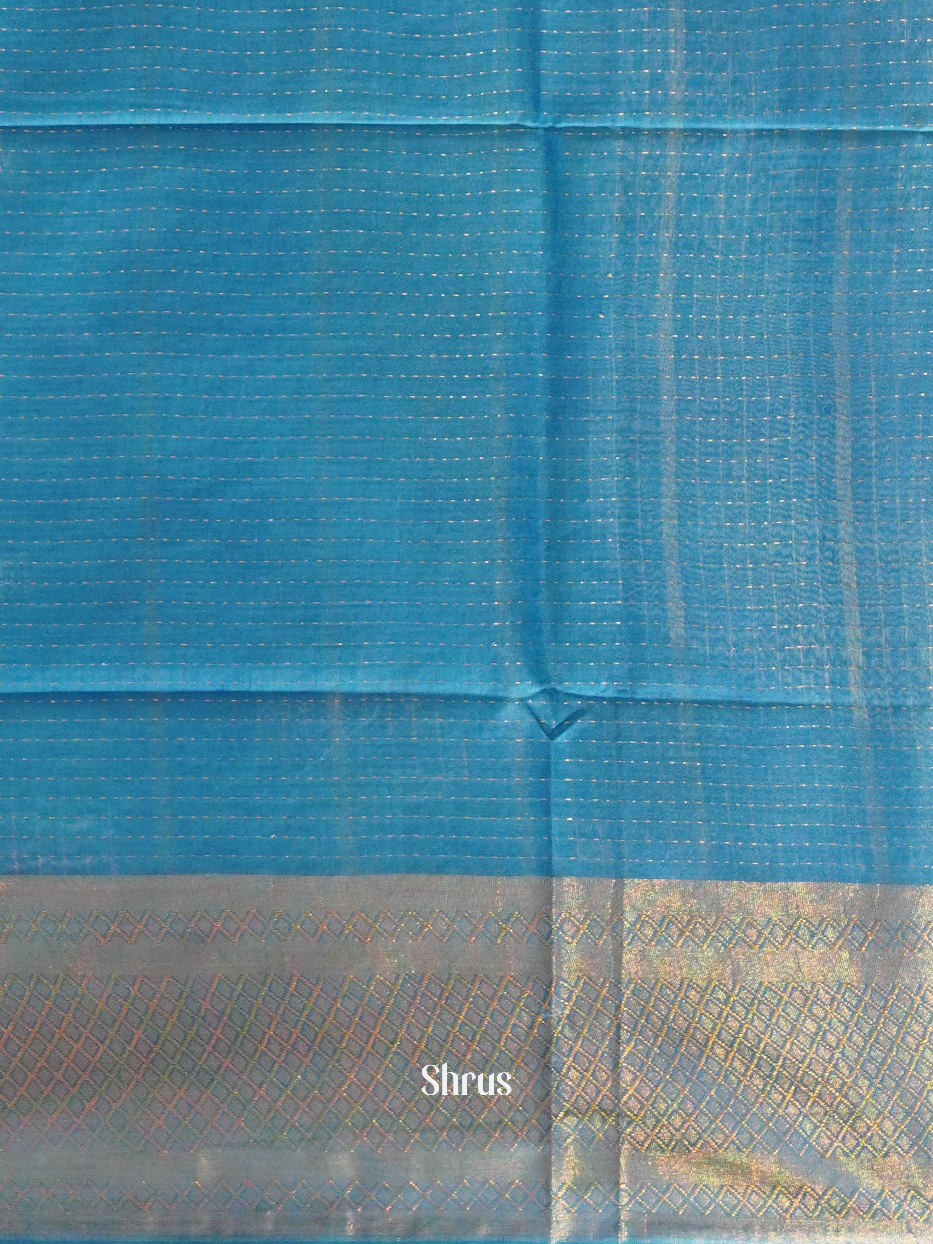 Cream & Teal - Shibori Saree - Shop on ShrusEternity.com
