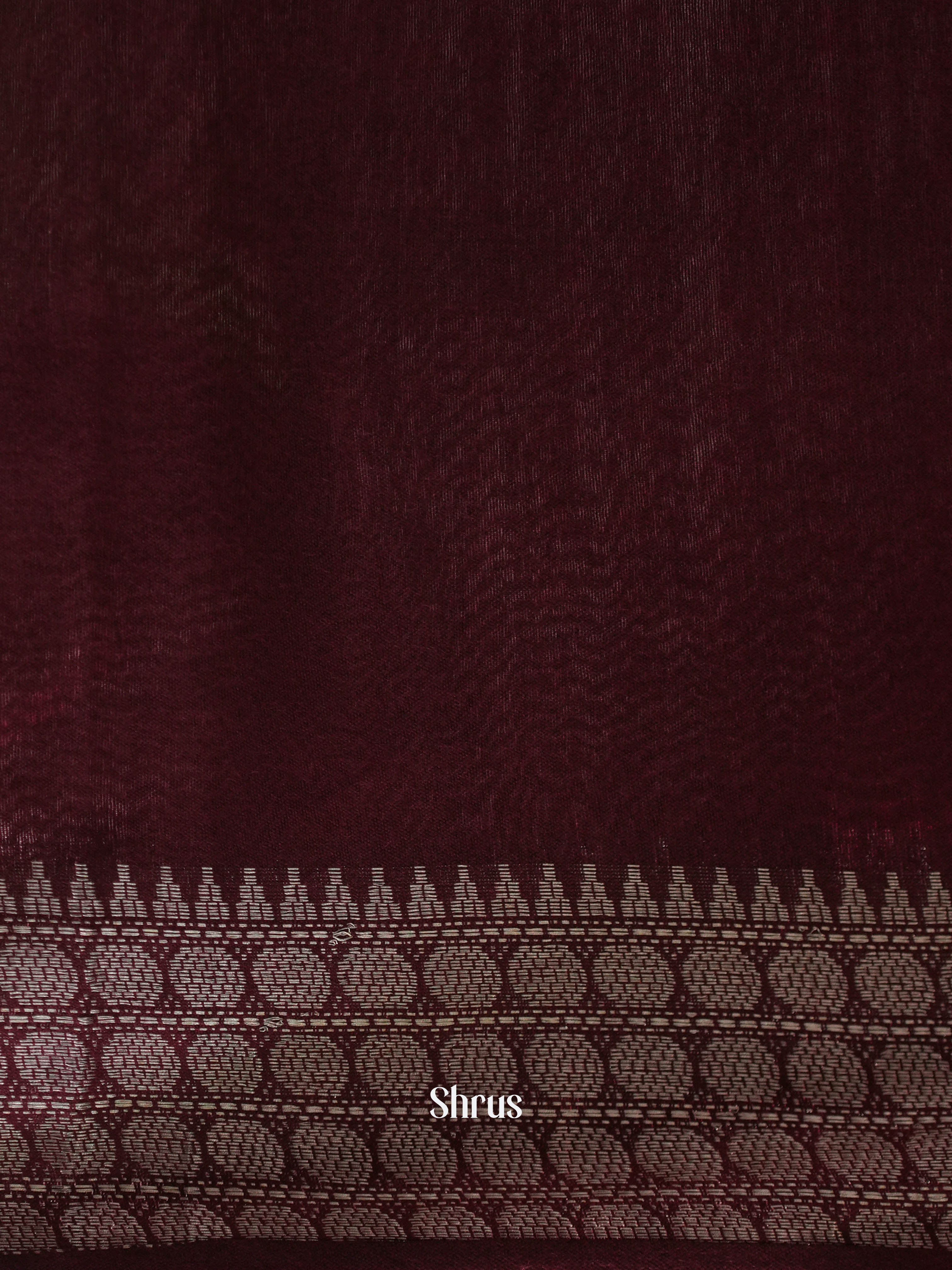 Maroon(Single Tone) - Semi Tussar Saree - Shop on ShrusEternity.com