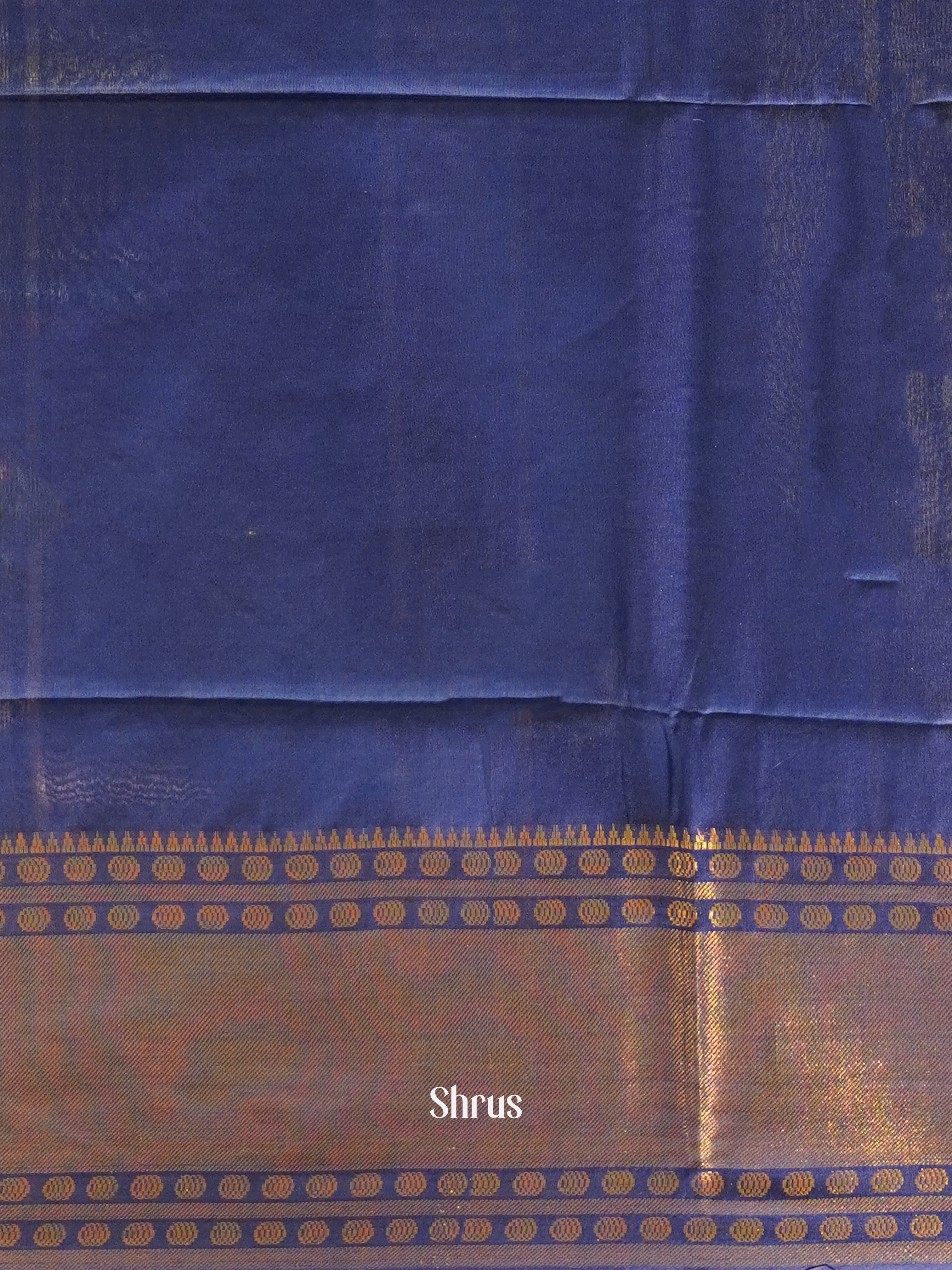 Cream & Blue - Shibori Saree - Shop on ShrusEternity.com