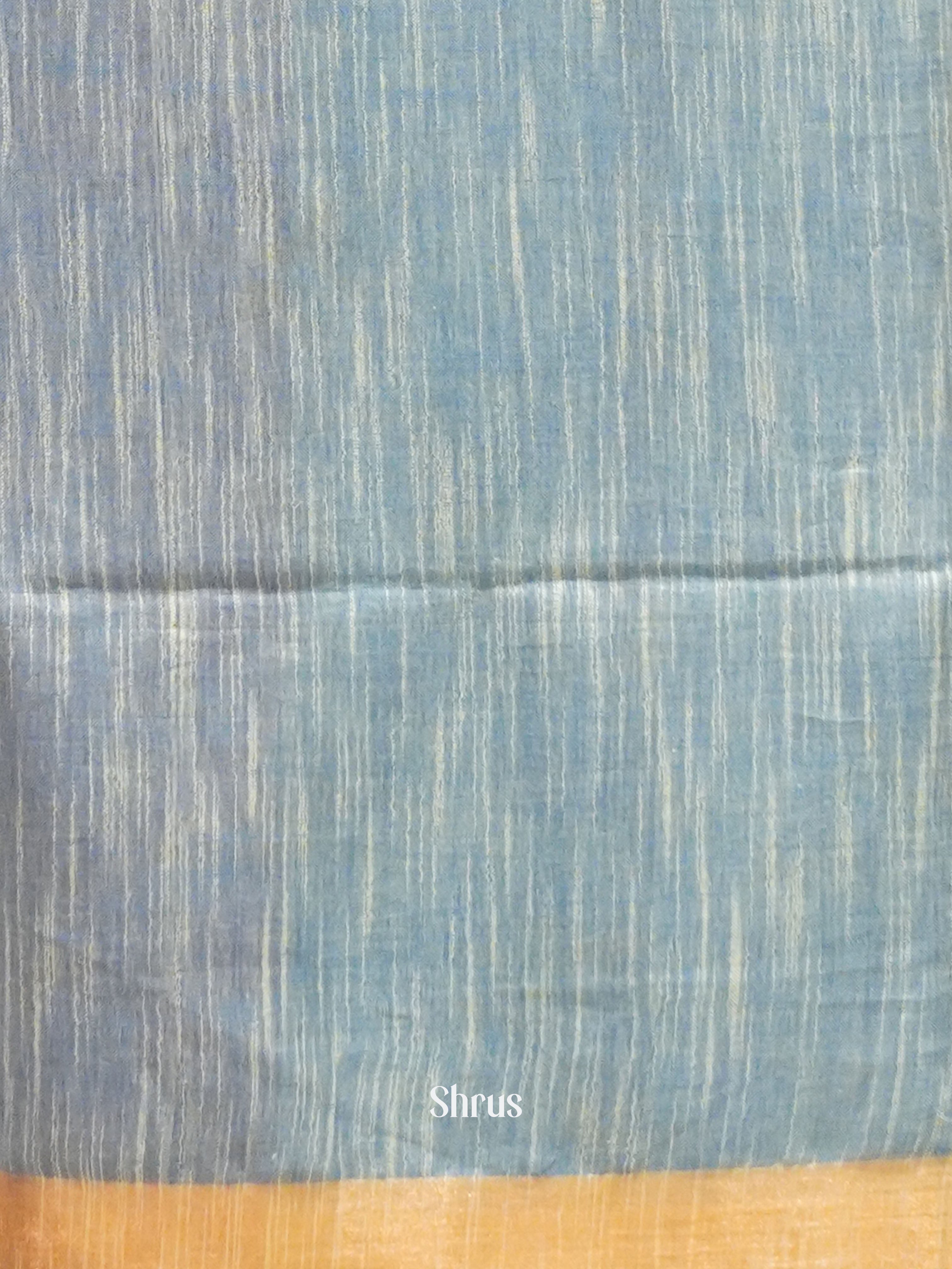 Purple & Lite Blue - Art Linen Saree - Shop on ShrusEternity.com