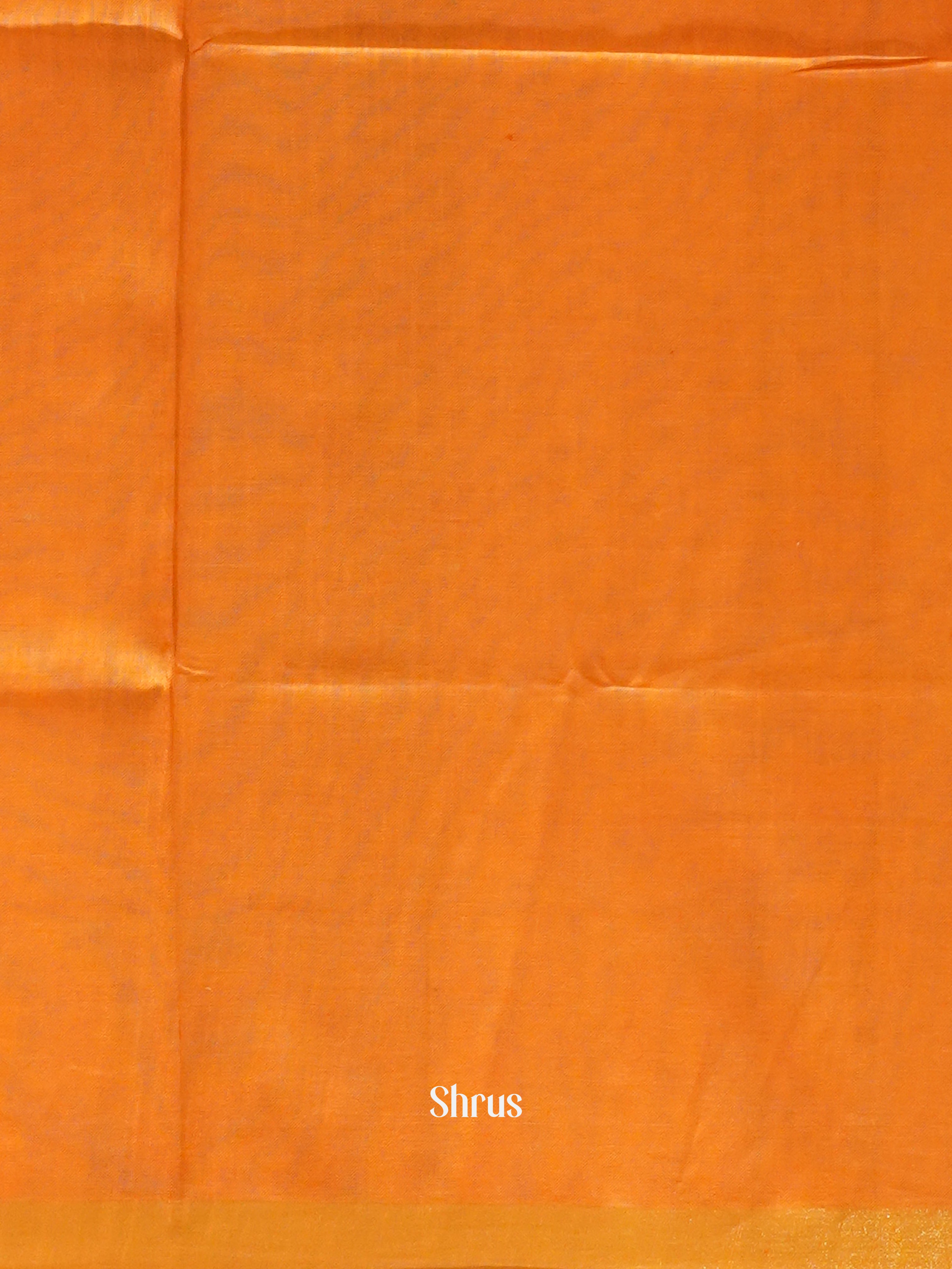Orange -Art linen Saree - Shop on ShrusEternity.com