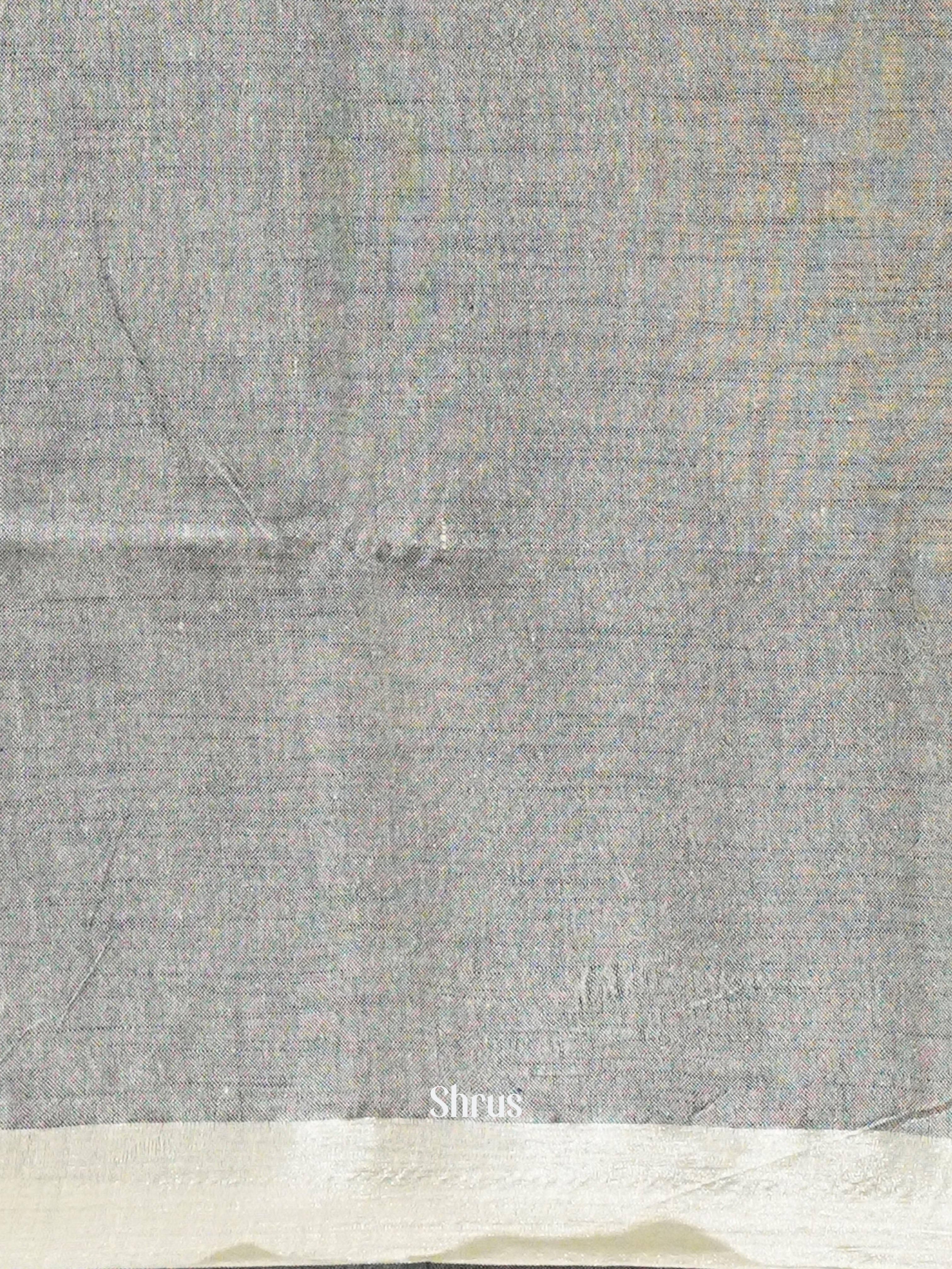 Grey - Art Linen Saree - Shop on ShrusEternity.com