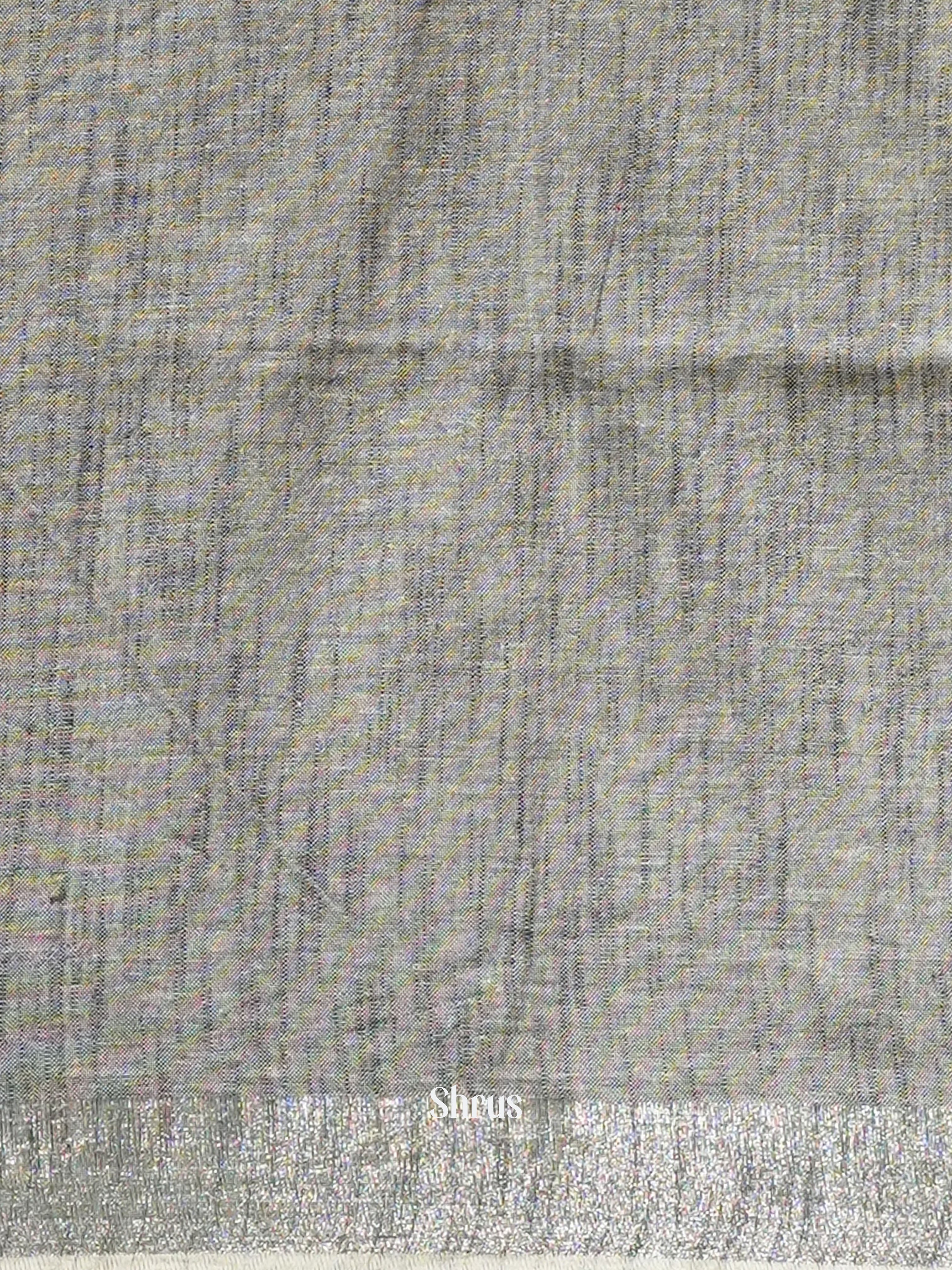 Cream & Grey - Art Linen Saree - Shop on ShrusEternity.com