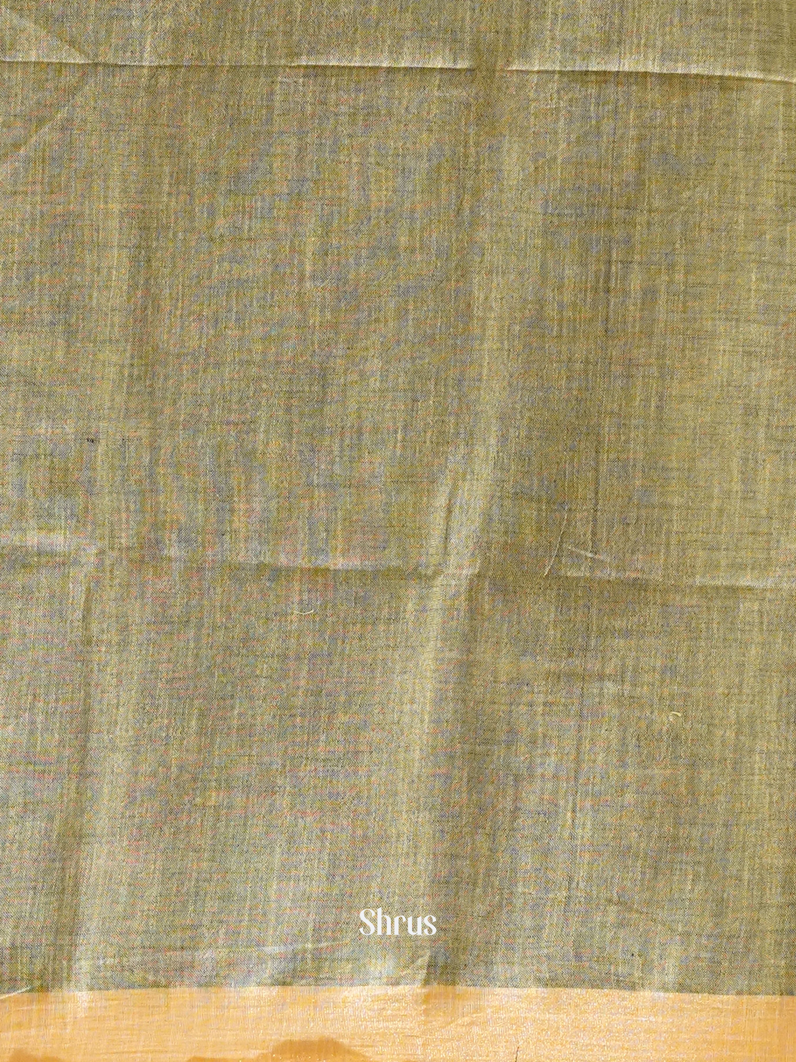 Bluish Grey & Grey - Art Linen Saree - Shop on ShrusEternity.com