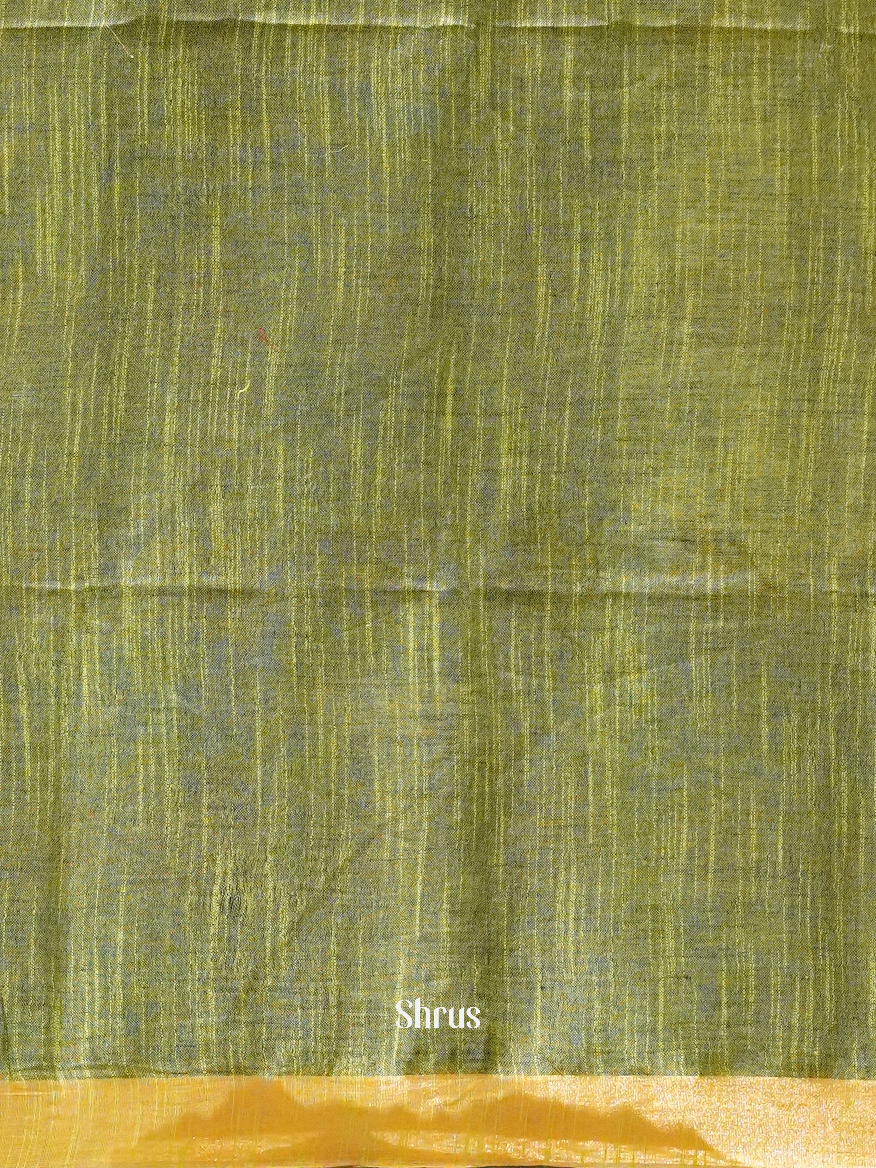 Grey & Green - Art Linen Saree - Shop on ShrusEternity.com