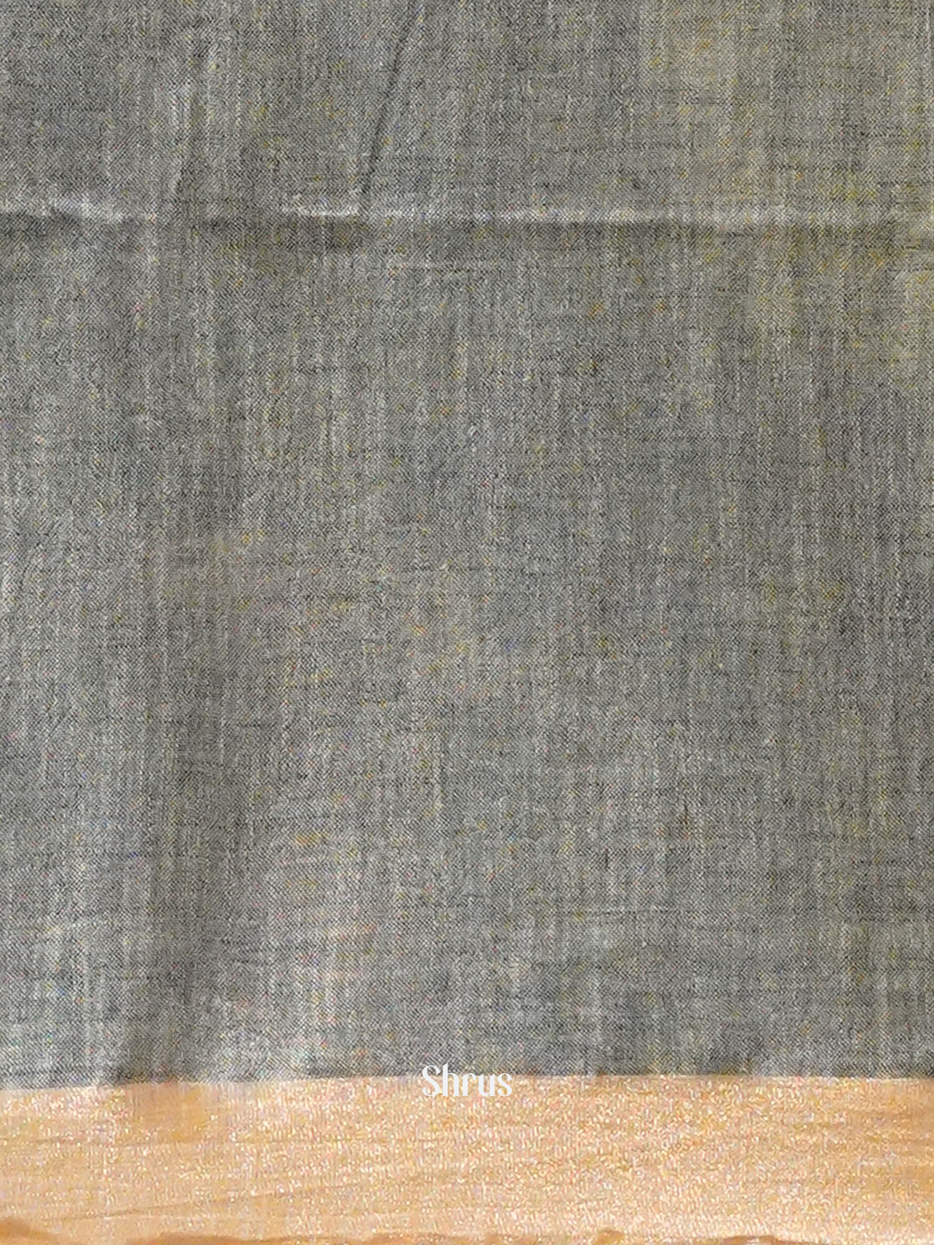 Grey & Blue - Art Linen Saree - Shop on ShrusEternity.com