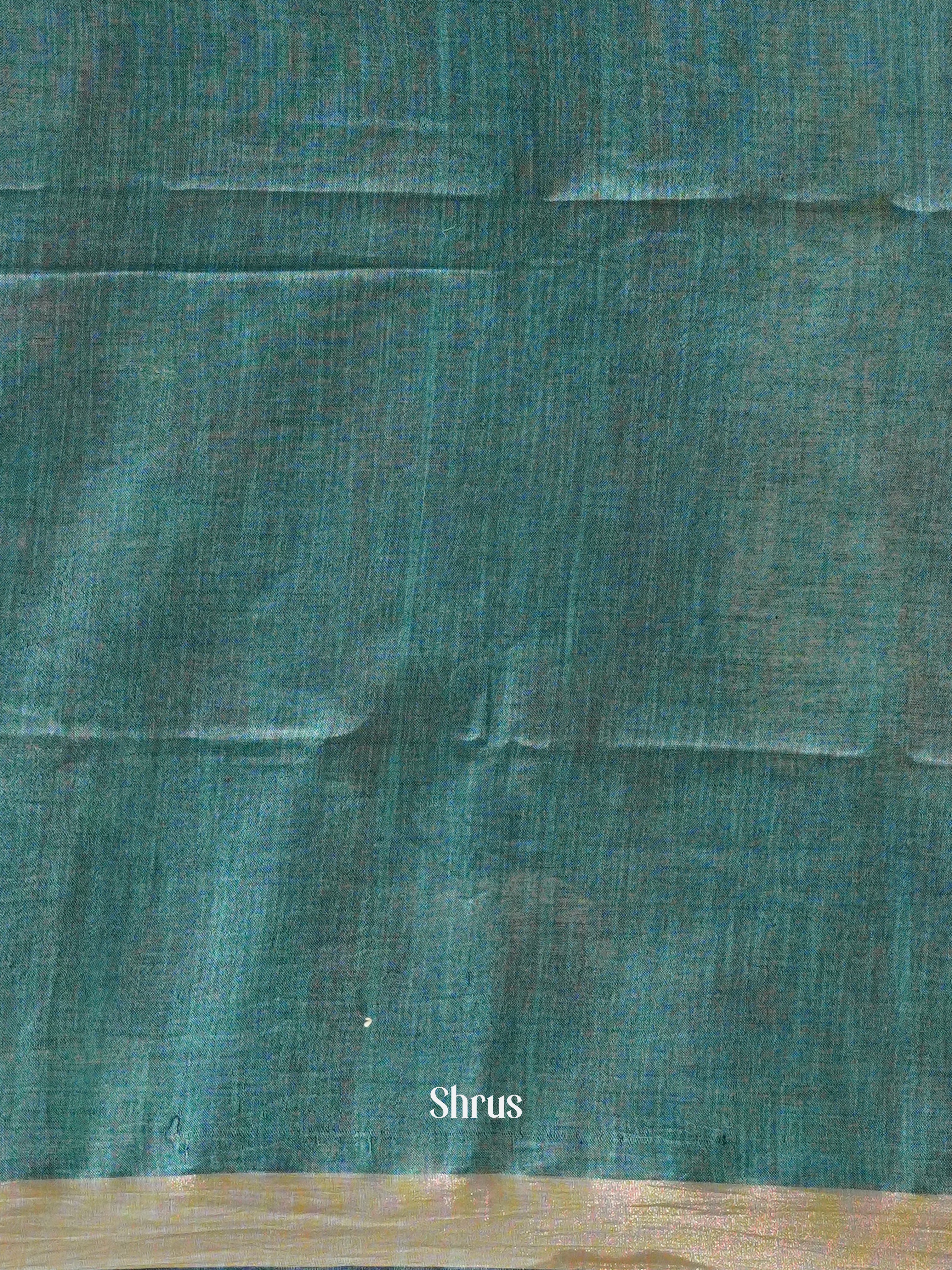 Grey & Blue -Art linen Saree - Shop on ShrusEternity.com