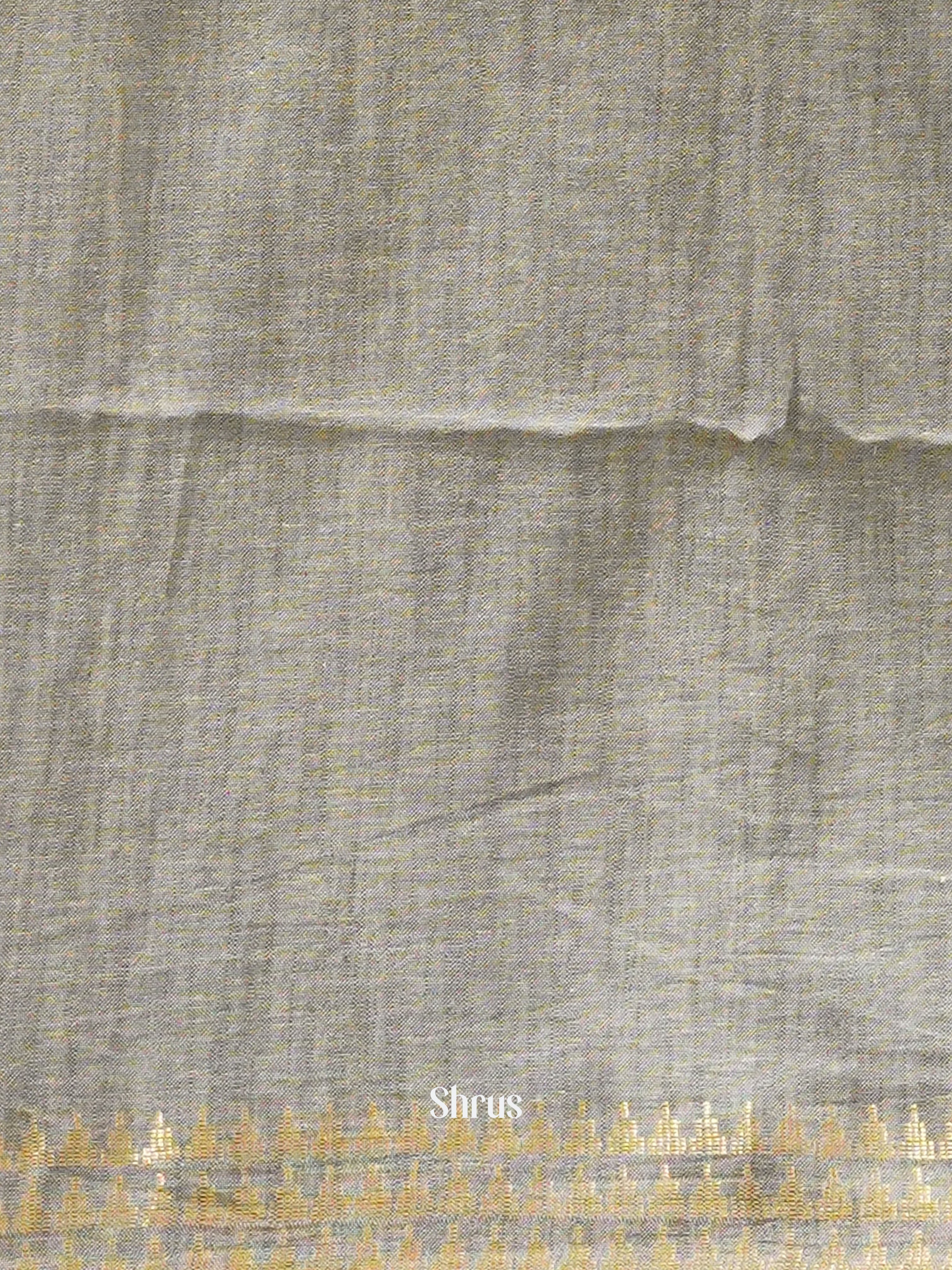 Lite Brown & Grey - Art Linen Saree - Shop on ShrusEternity.com