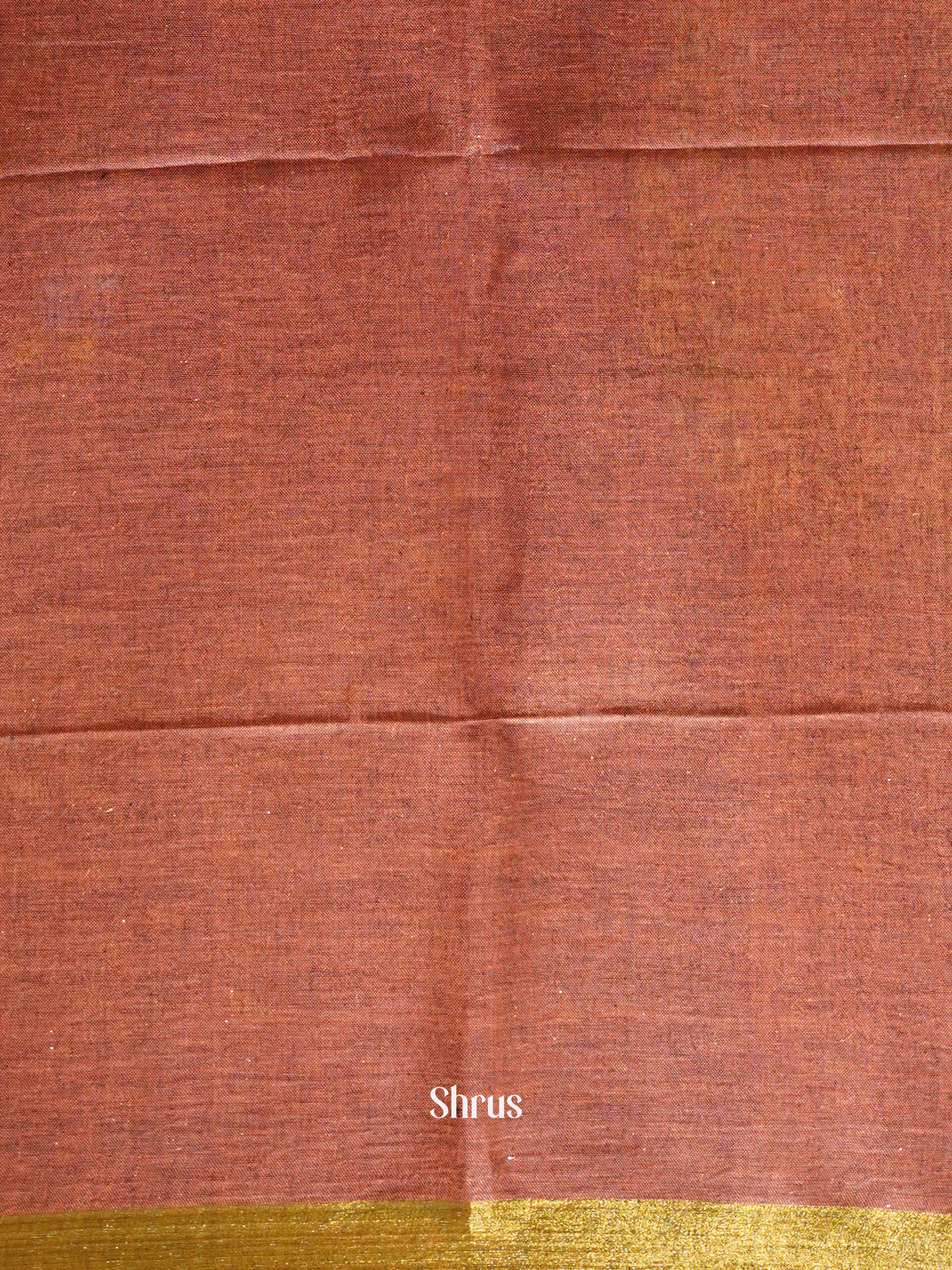 Onion Peel & Green - Art Linen Saree - Shop on ShrusEternity.com