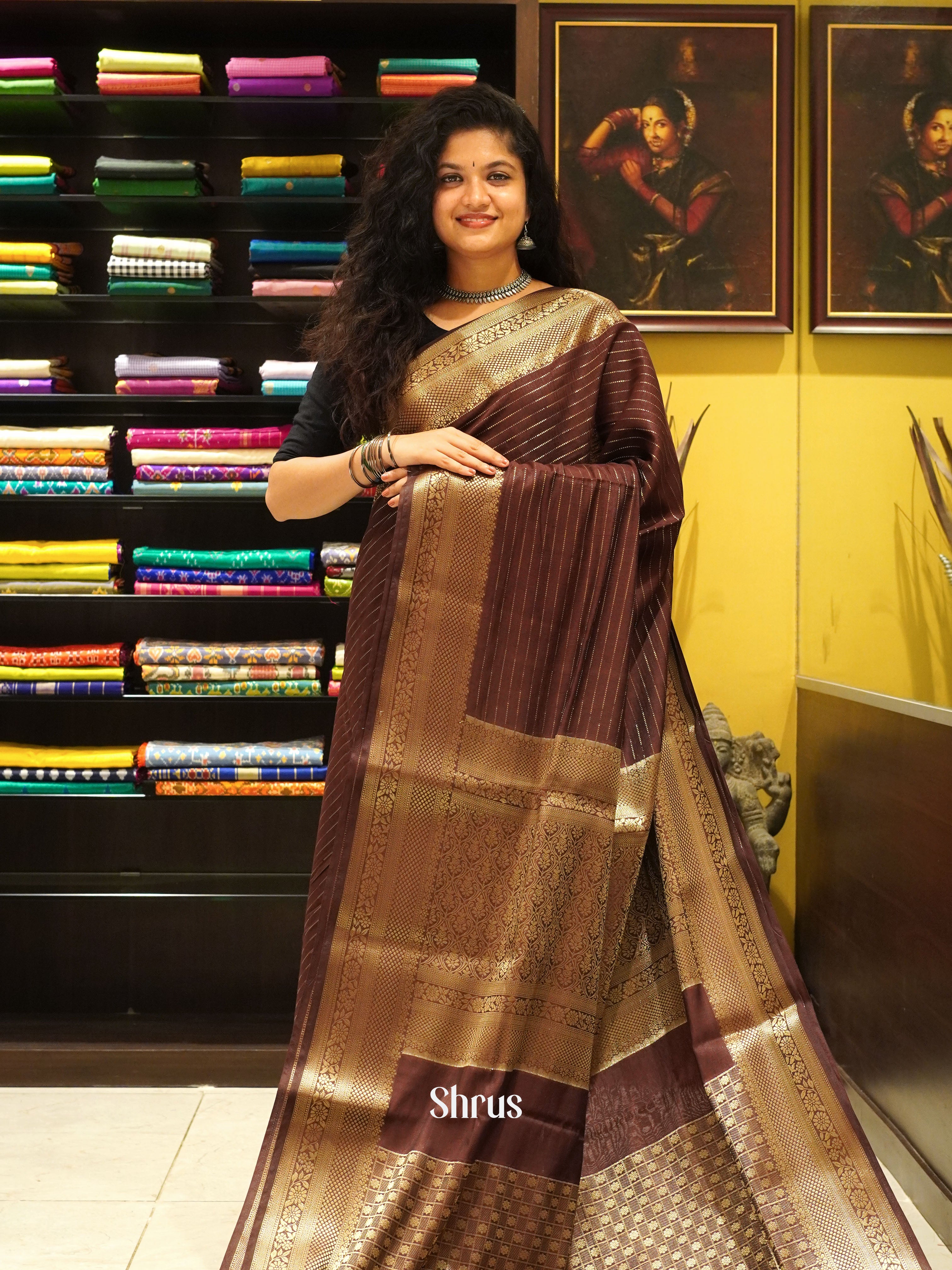 Brown(Single Tone) -Semi Silkcotton - Shop on ShrusEternity.com